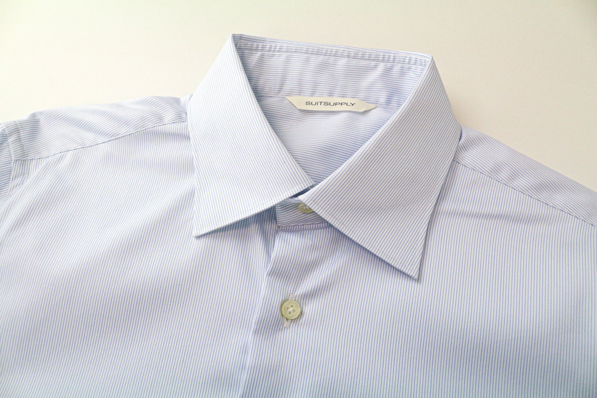 Suitsupply ~XS/S Extra Slim Light Blue Cotton Striped Shirt 77095 Size US XS / EU 42 / 0 - 3 Thumbnail