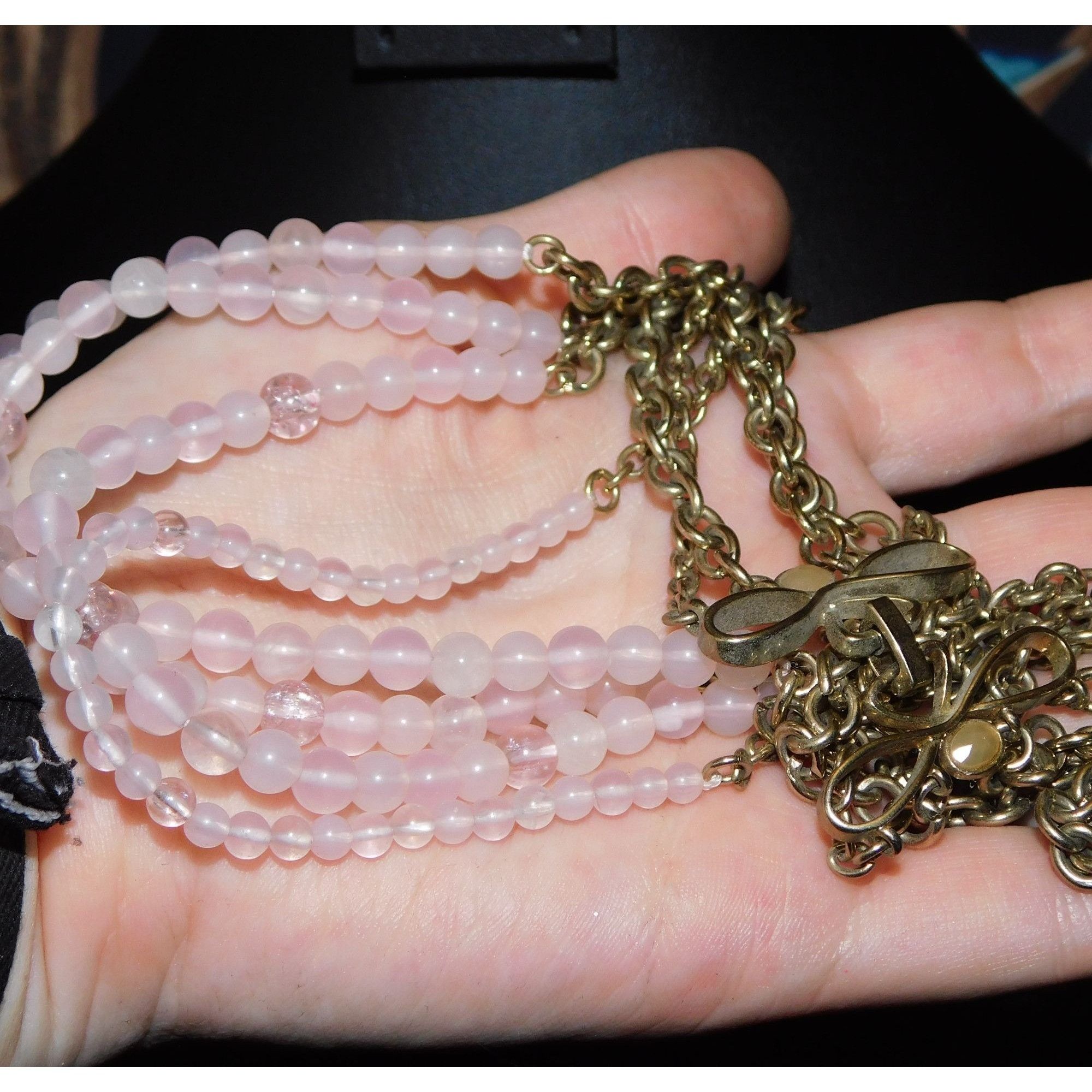 Other Multilayer Lolita Grunge Pink Beaded Chain Necklace Size ONE SIZE - 2 Thumbnail