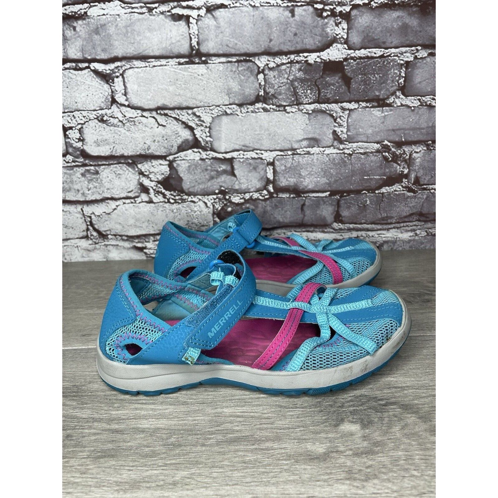 Merrell Merrellb61594 Blue Textile Synthetic Mesh Maryjane Strap Sho Size US 5 / IT 35 - 1 Thumbnail