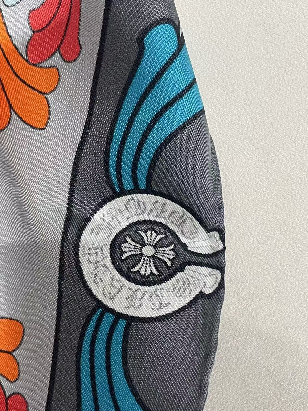 Chrome Hearts Chrome Hearts Multi Color Cross Logo Silk Scarf Size ONE SIZE - 6 Thumbnail