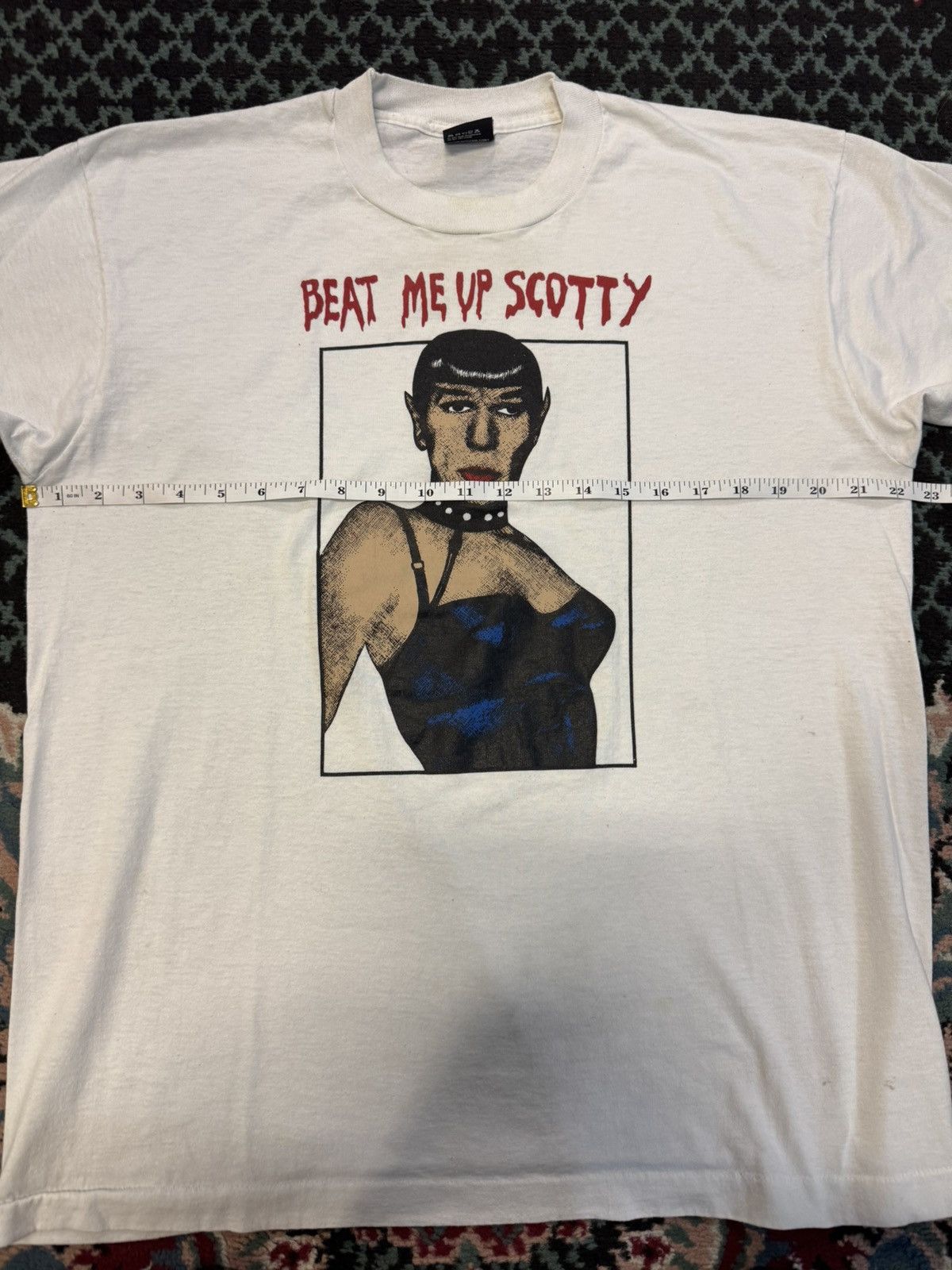 Vintage Rare VTG 90s Novelty Star trek parody Beat Me Up Scotty Tee Size US XL / EU 56 / 4 - 9 Thumbnail