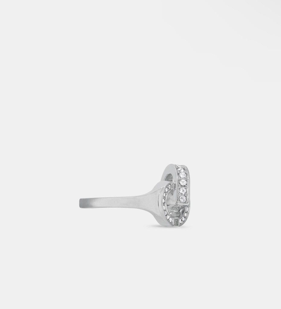 Dior Dior CD Lock Ring Silver-Finish Metal Silver-Tone Crystal Size ONE SIZE - 2 Thumbnail