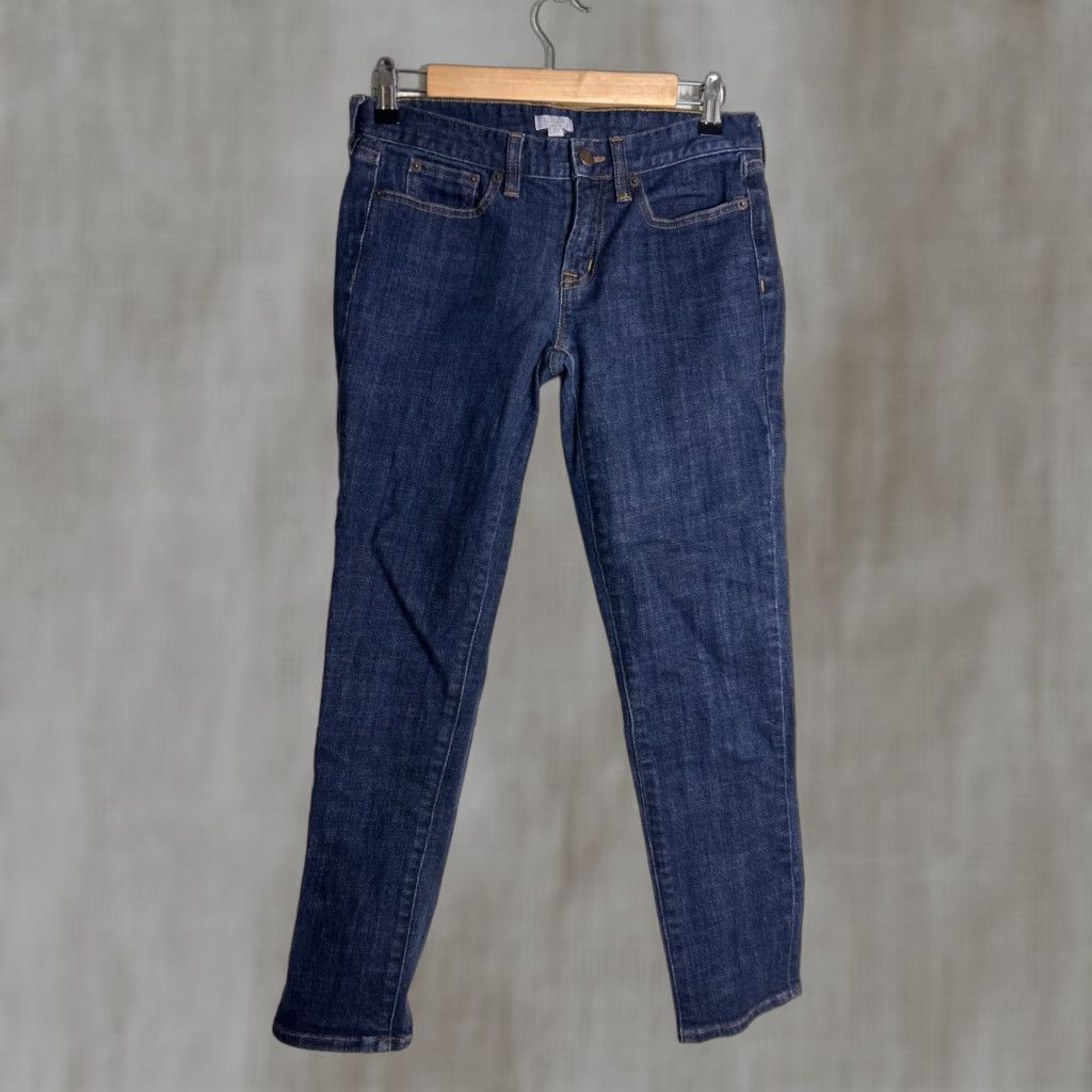 J.Crew J.CREW Skinny Straight Jeans Womens 27x27 Dark Wash Stretch Denim Blue Cotton Blend Zip Front Slim Rise Mid Size 27" / US 4 / IT 40 - 1 Thumbnail
