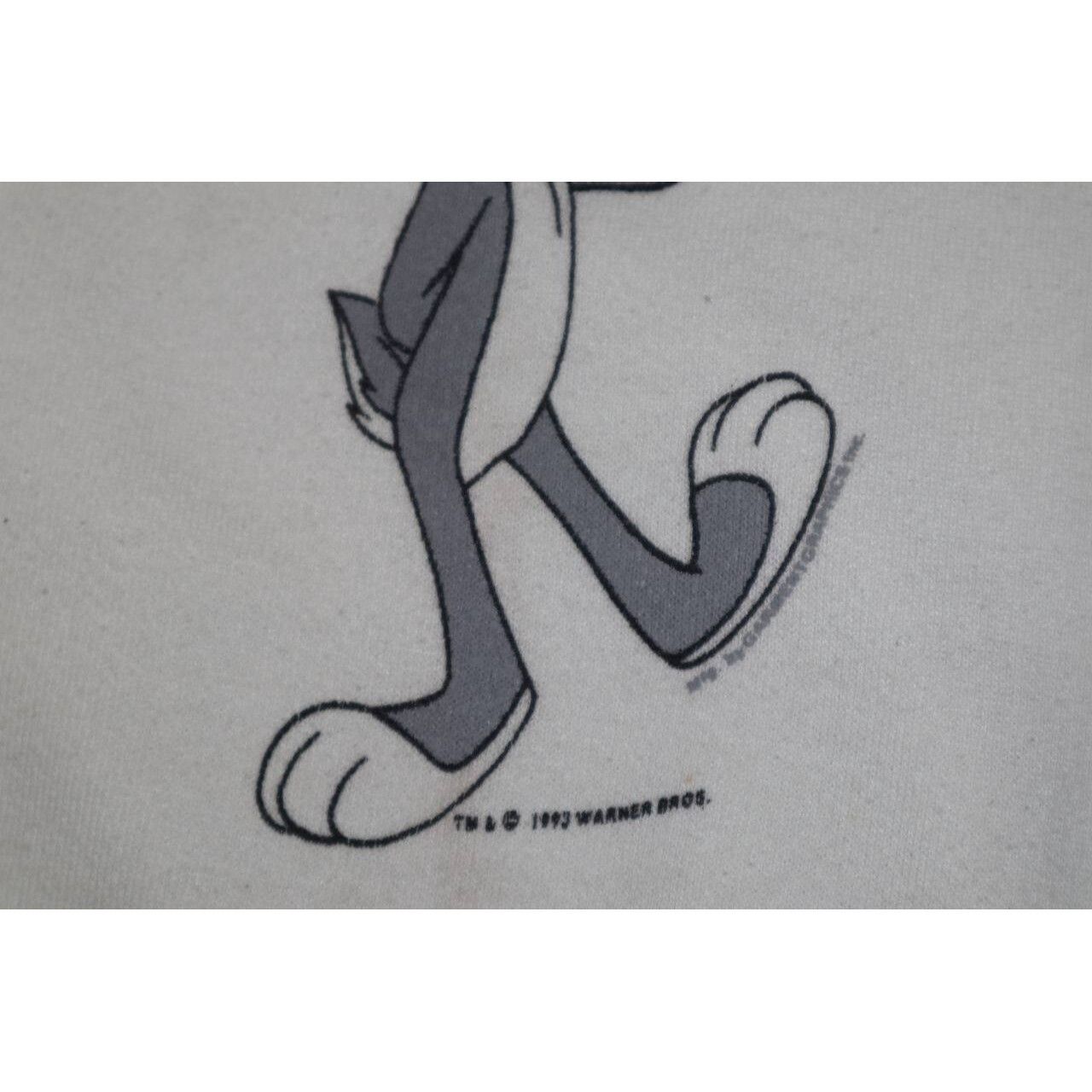 Jerzees Vintage 90s Looney Tunes Sweatshirt White Bugs Bunny Taz XL Size US XL / EU 56 / 4 - 5 Thumbnail
