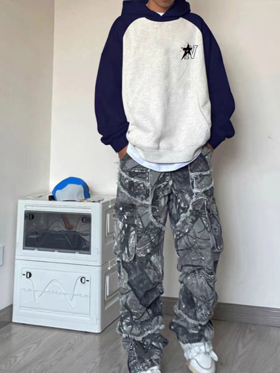 Designer × Japanese Brand Hip Hop Creative Print Loose Casual Hooded Sweatshirt Size US L / EU 52-54 / 3 - 2 Thumbnail