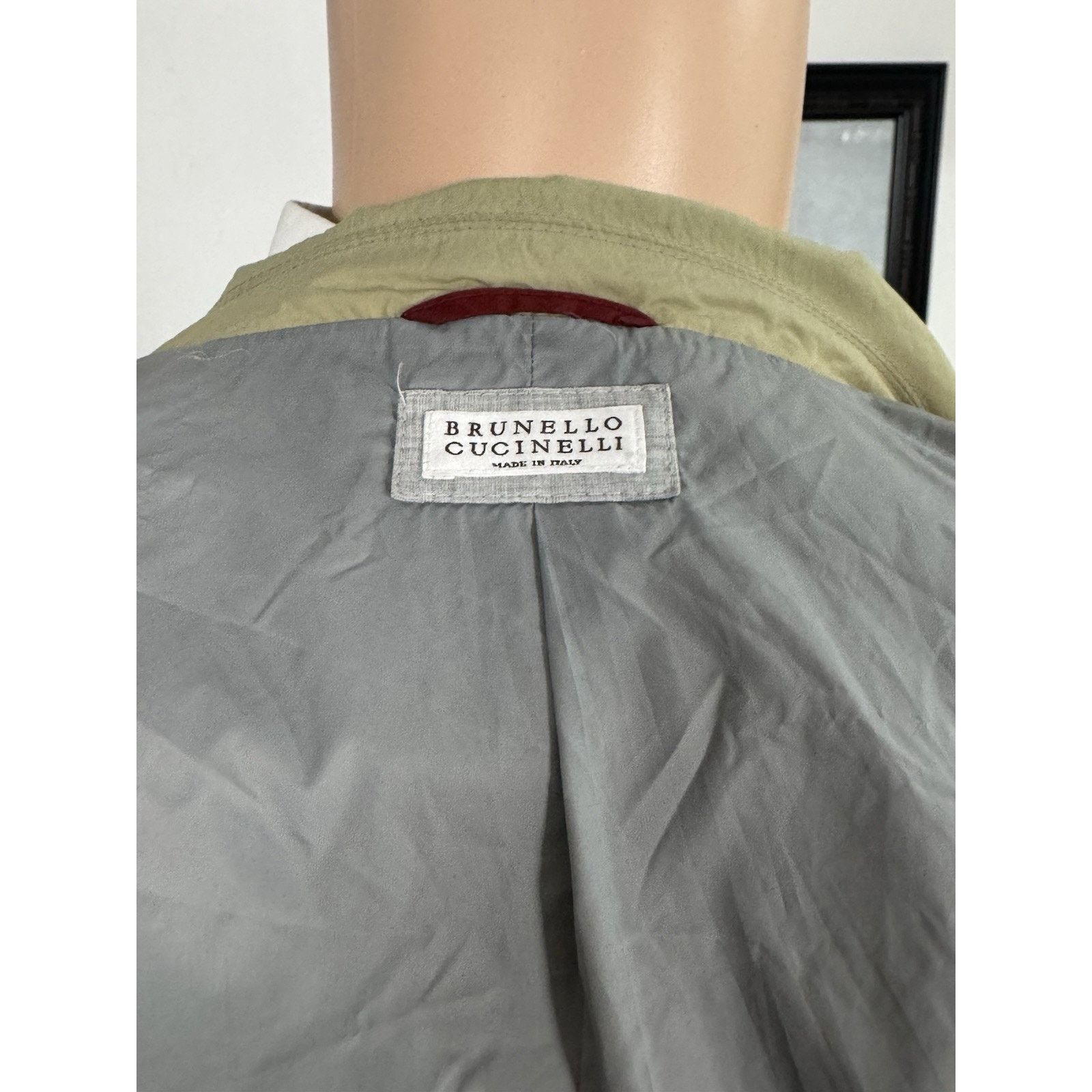 Brunello Cucinelli Brunello Cucinelli Nylon Khaki Blazer Sportcoat Safari 50/40 Size 38R - 12 Thumbnail