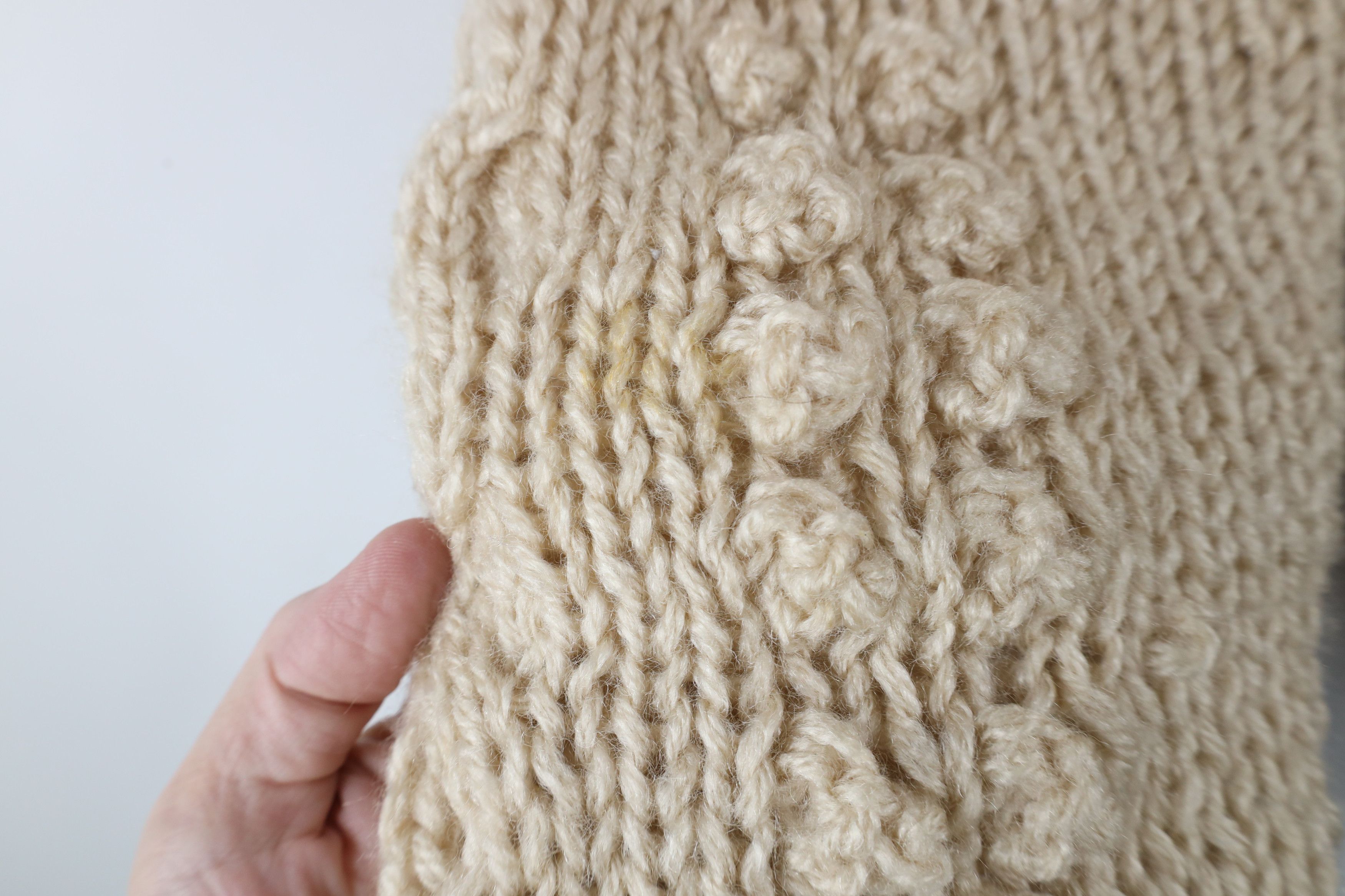 Vintage Vintage 70s Streetwear Knobby Knit Cardigan Sweater Beige Size L / US 10 / IT 46 - 6 Thumbnail