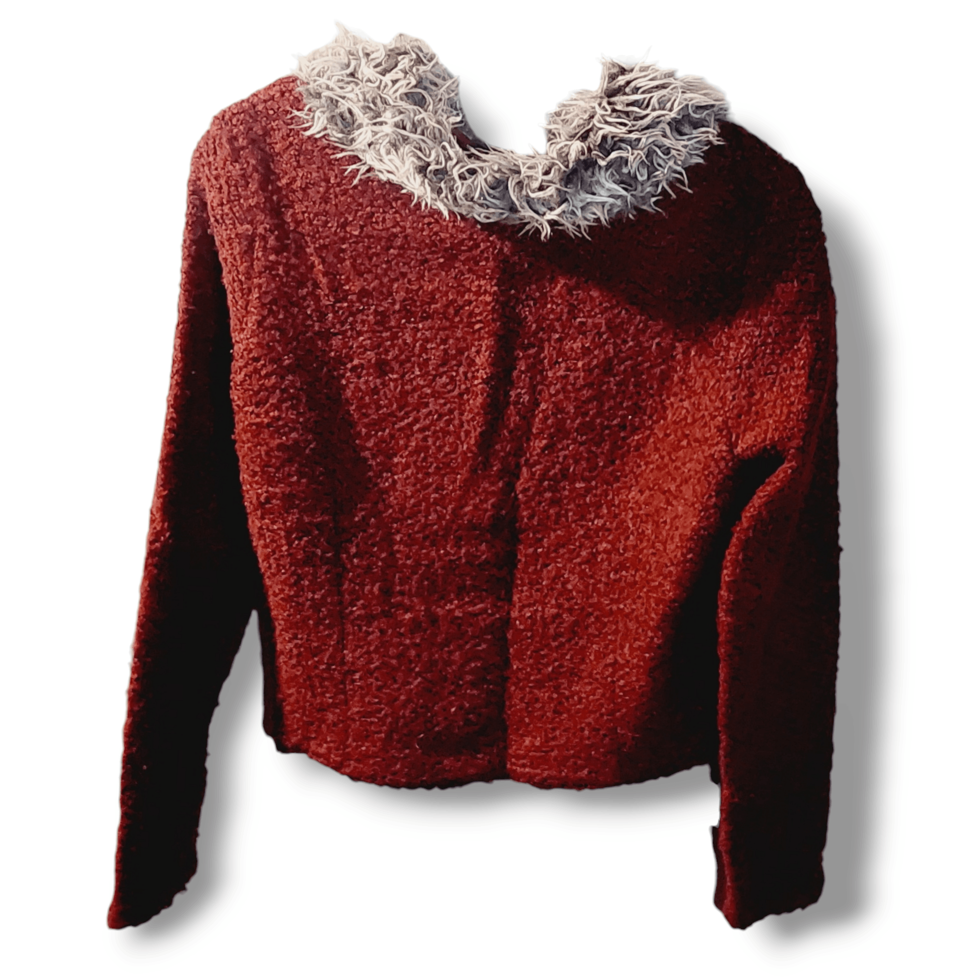 Vintage Just Nikki :) Vintage 90's Burgundy Textured Cardigan Size L / US 10 / IT 46 - 7 Thumbnail