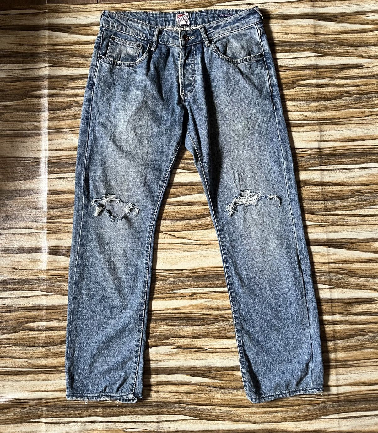 Prps Prps Distressed Blue Jean Jeans Fly Button 501 Cutting Size US 30 / EU 46 - 3 Thumbnail