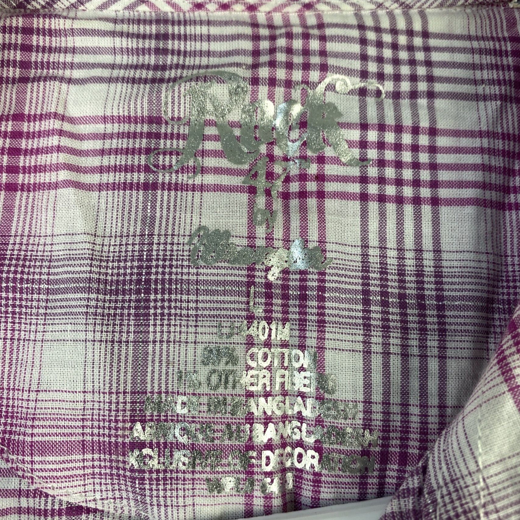 Wrangler VINTAGE Wrangler Rock 47 Pearl Snap Shirt Western Plaid Men’s Large Pink 47-32 Rhinestone Snap Closure Size US L / EU 52-54 / 3 - 4 Thumbnail