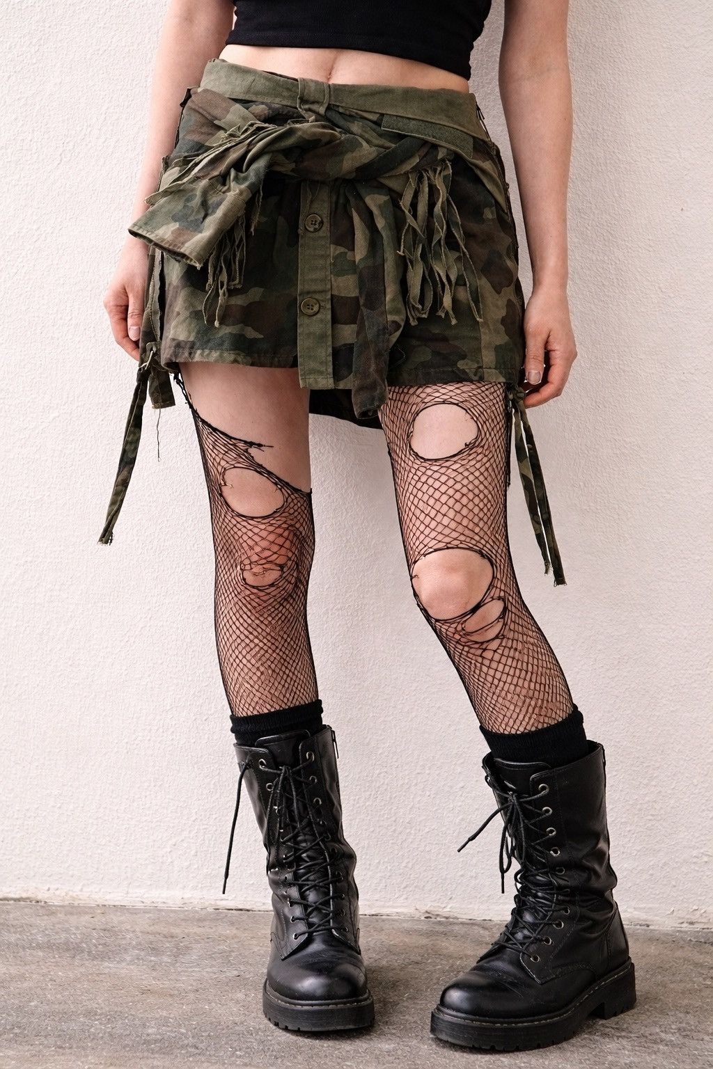 Faith Connexion Faith Connexion Camo Deconstructed Wrap Skirt XS Military Size 28" / US 6 / IT 42 - 1 Thumbnail
