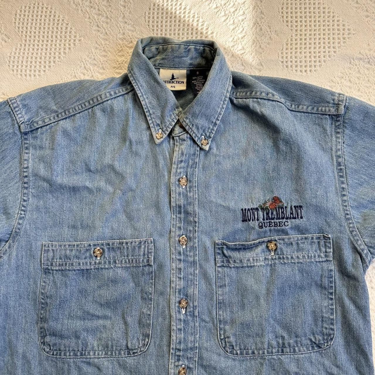 Other Vintage Mont-Tremblant Denim Shirt Mens S Blue Quebec Canada Size US S / EU 44-46 / 1 - 4 Thumbnail