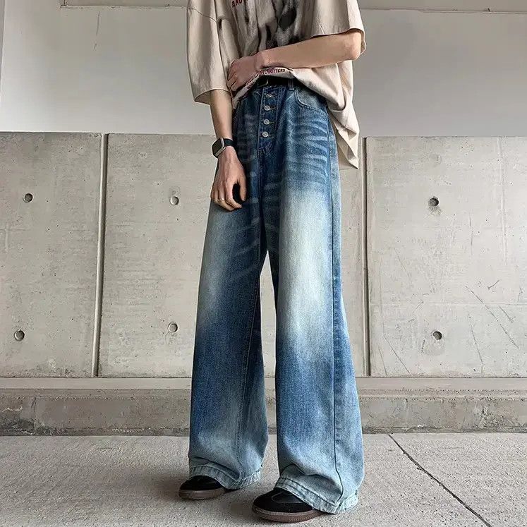 Japanese Brand Retro High Street Loose Gradient Jeans Size US 32 / EU 48 - 3 Thumbnail