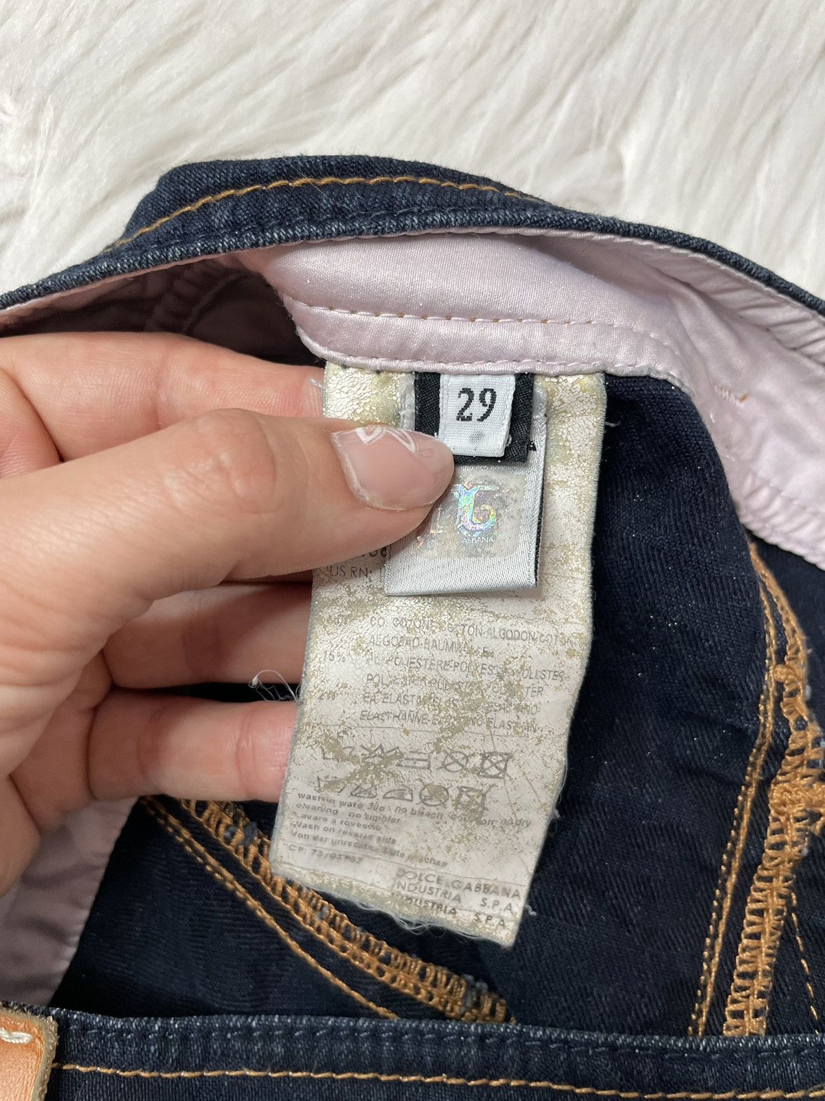 Dolce & Gabbana × Vintage vintage monogram denim midi skirt D&G Size 29" - 6 Thumbnail
