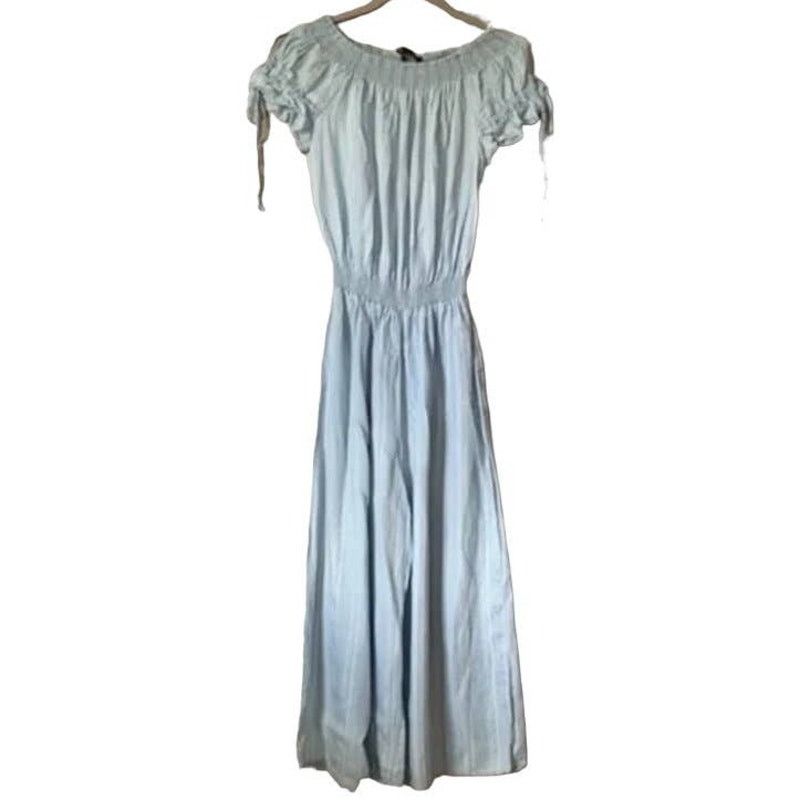 Nordstrom NEW WALTER BAKER Blue White Pinstripe Wide Leg Jumpsuit Size 28" / US 6 / IT 42 - 8 Thumbnail
