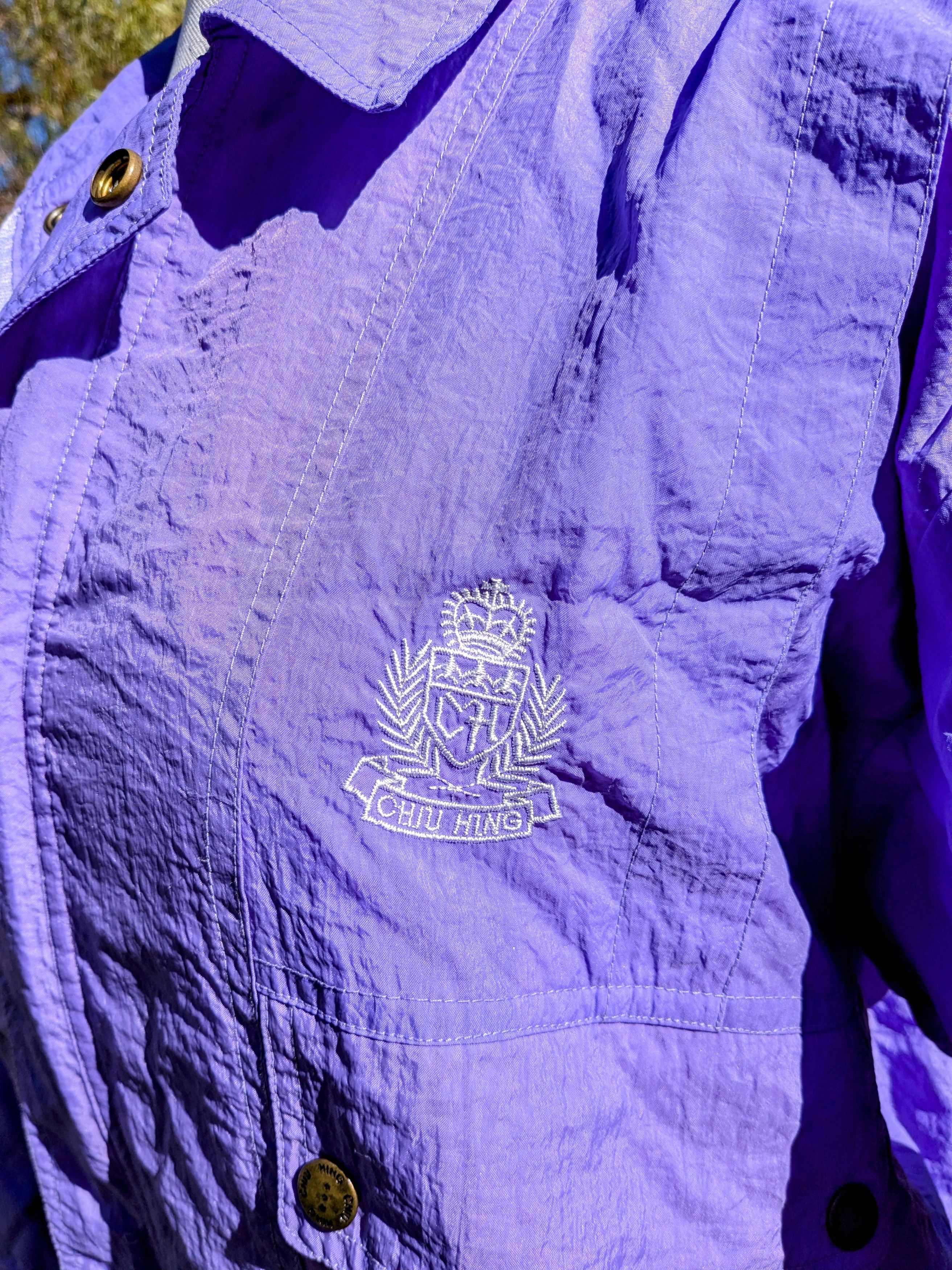 Other Petite Lilac Windbreaker Zip-Up Retro Bomber Jacket Coat Size M / US 6-8 / IT 42-44 - 5 Thumbnail