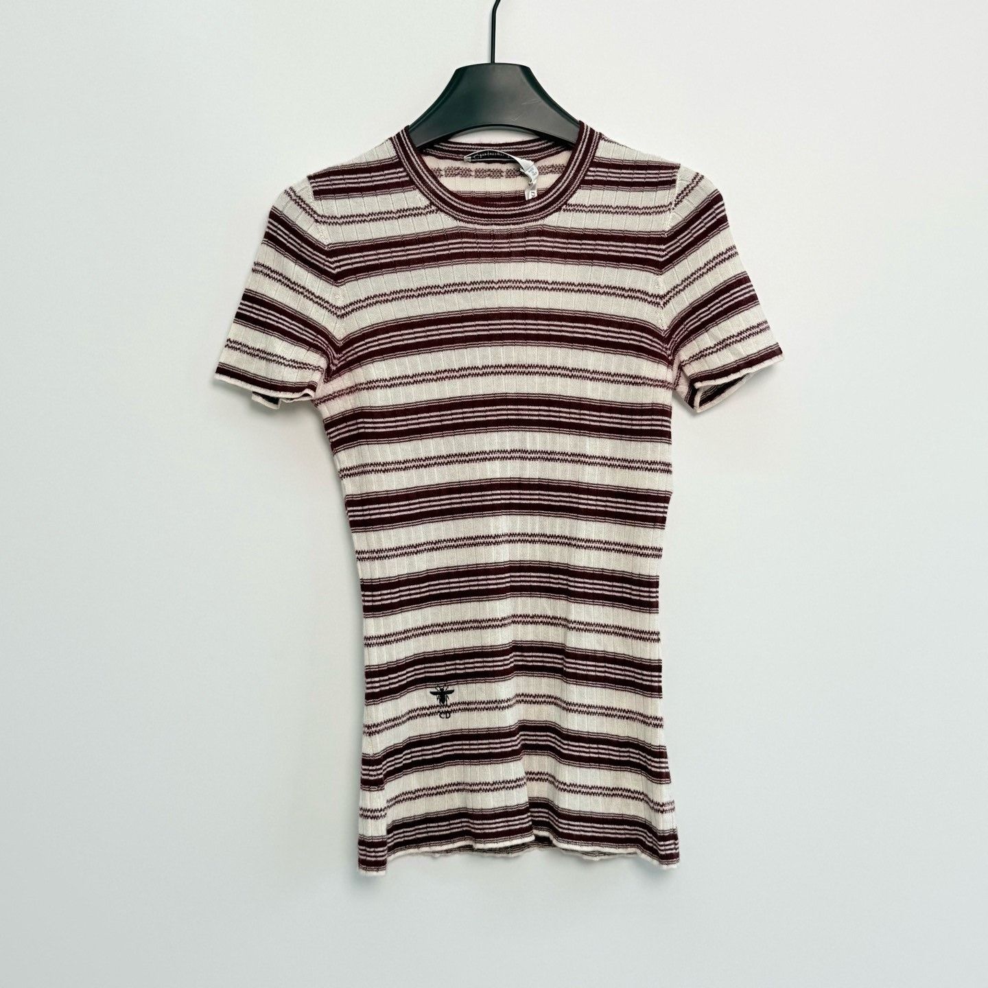 Dior Dior Stripe Ribbed Knit Short Sleeve Size S / US 4 / IT 40 - 1 Thumbnail