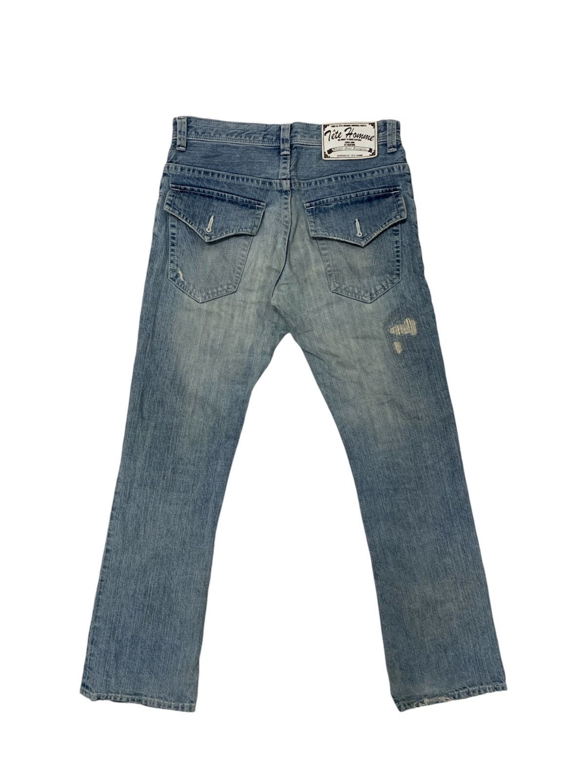 Issey Miyake × Japanese Brand × Tete Homme Tete home distressed straight cut jeans Size US 30 / EU 46 - 2 Thumbnail