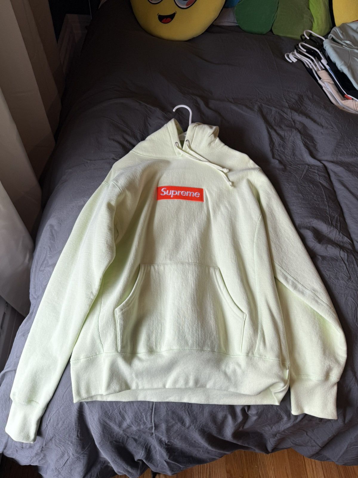 Supreme Box Logo Hoodie Pale Lime | Grailed