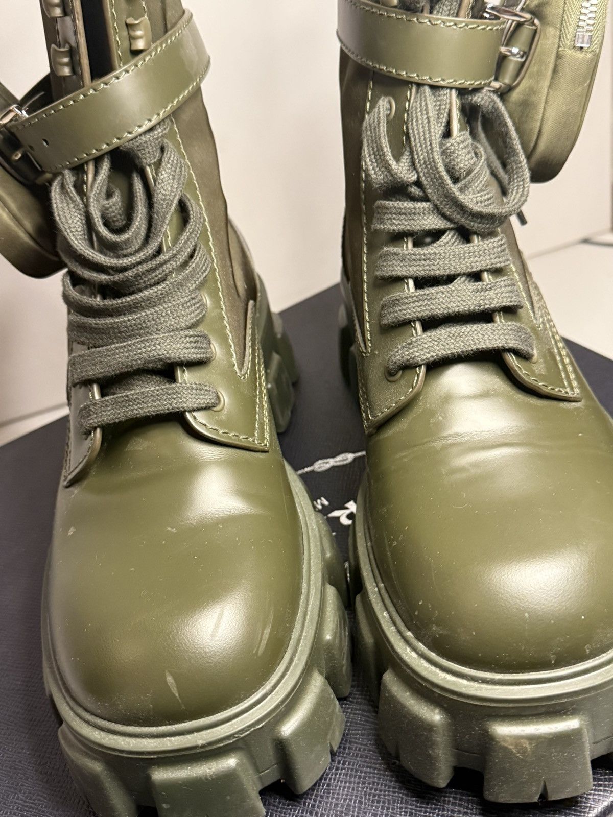 Prada Prada Monolith Combat Boot Olive Green Men’s US 10.5 w/Pouch Size US 10.5 / EU 43-44 - 6 Thumbnail