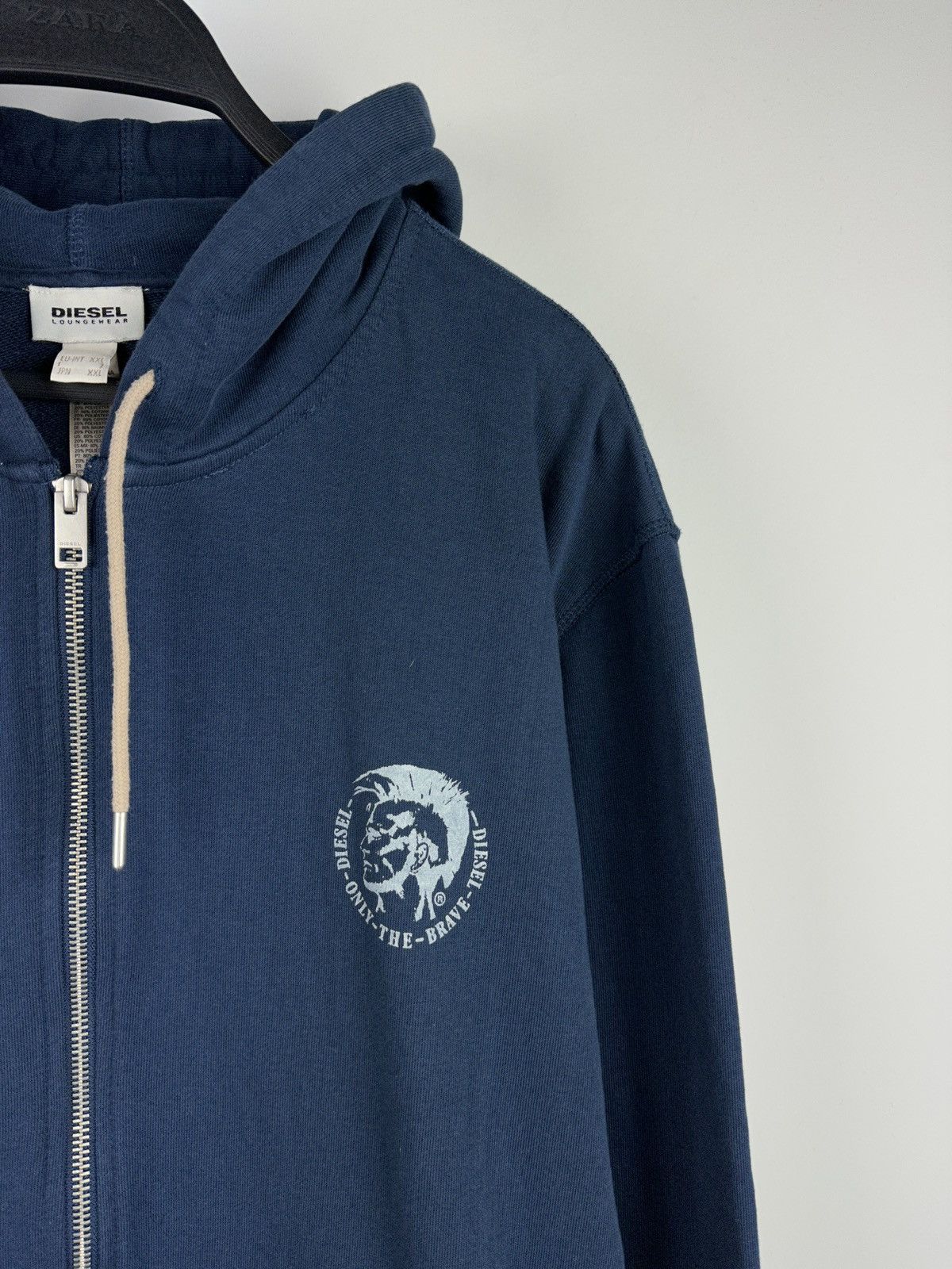 Diesel × Vintage Vintage Diesel Logo Zip Hoodie Size US XL / EU 56 / 4 - 3 Thumbnail