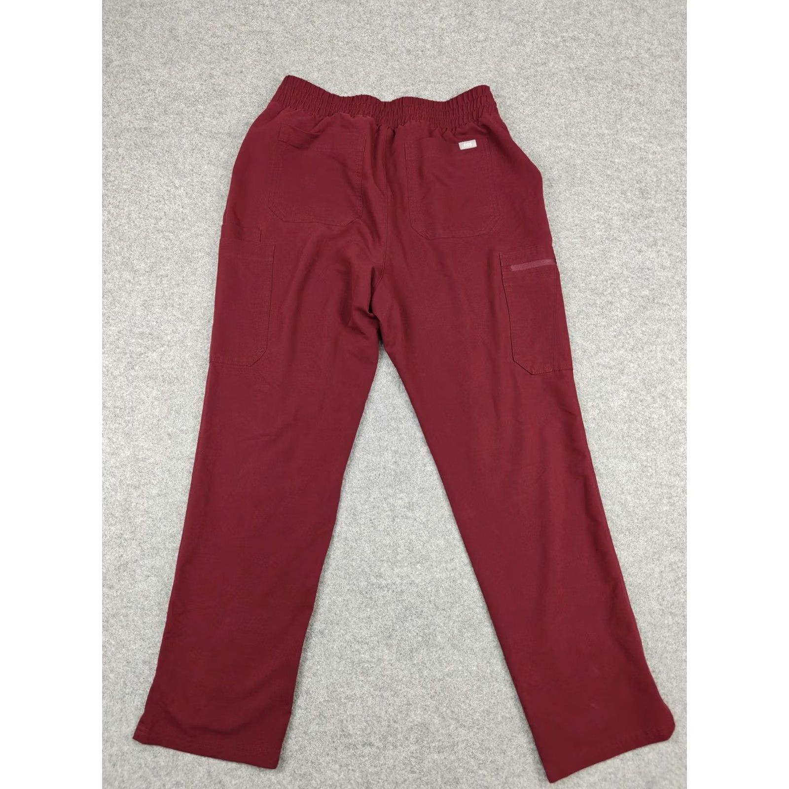 Vintage FIGS Scrub Pants Womens Large Red Technical Collection Drawstring Cargo Pockets Size 36" / US 14 / IT 50 - 5 Thumbnail