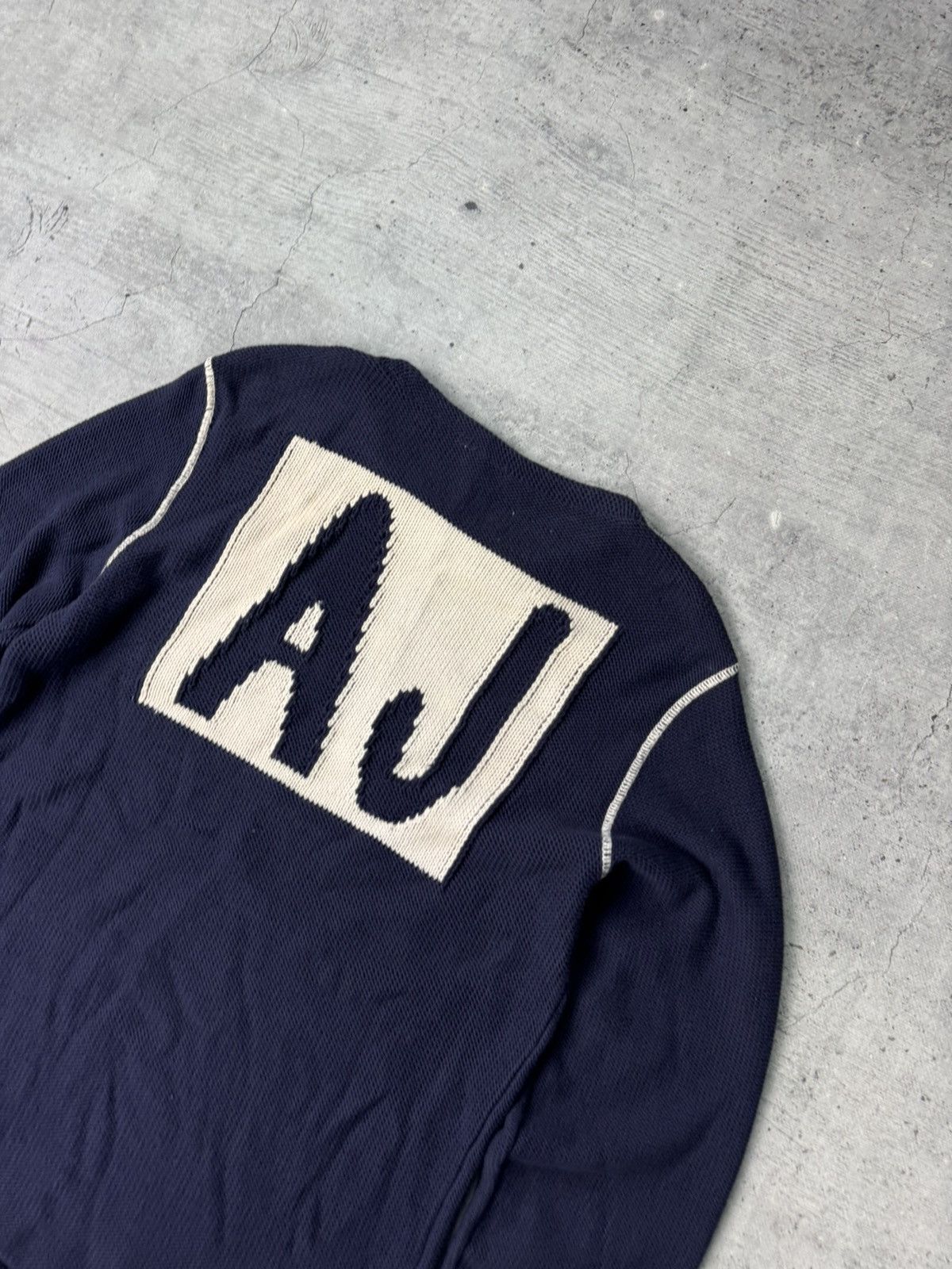 Armani Vintage Armani Y2K Big Logo Sweater Knited Size US L / EU 52-54 / 3 - 3 Thumbnail
