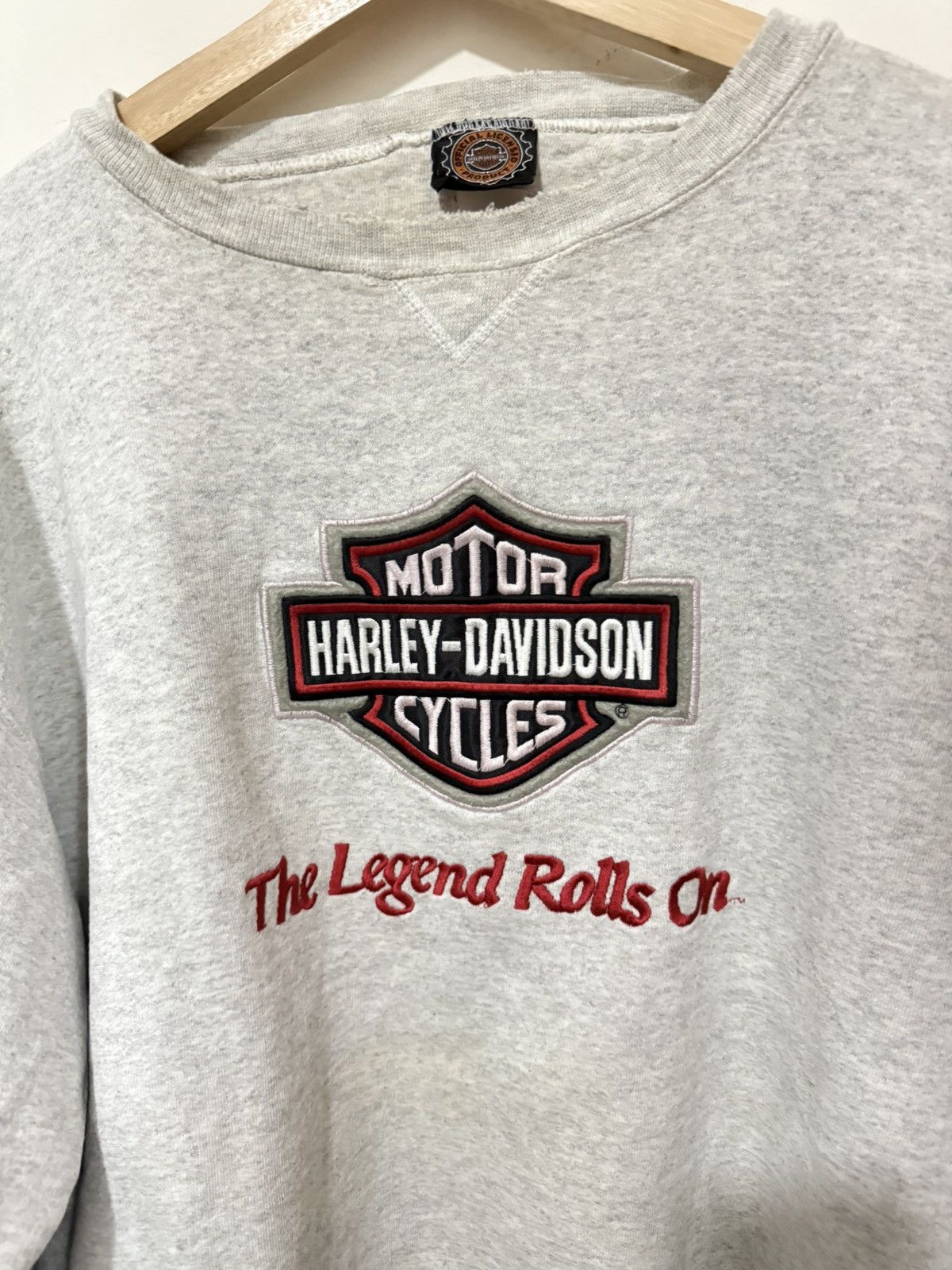 Harley Davidson Vintage 90s Distressed Harley Davidson Chunky Sweatshirt Size US XL / EU 56 / 4 - 2 Thumbnail