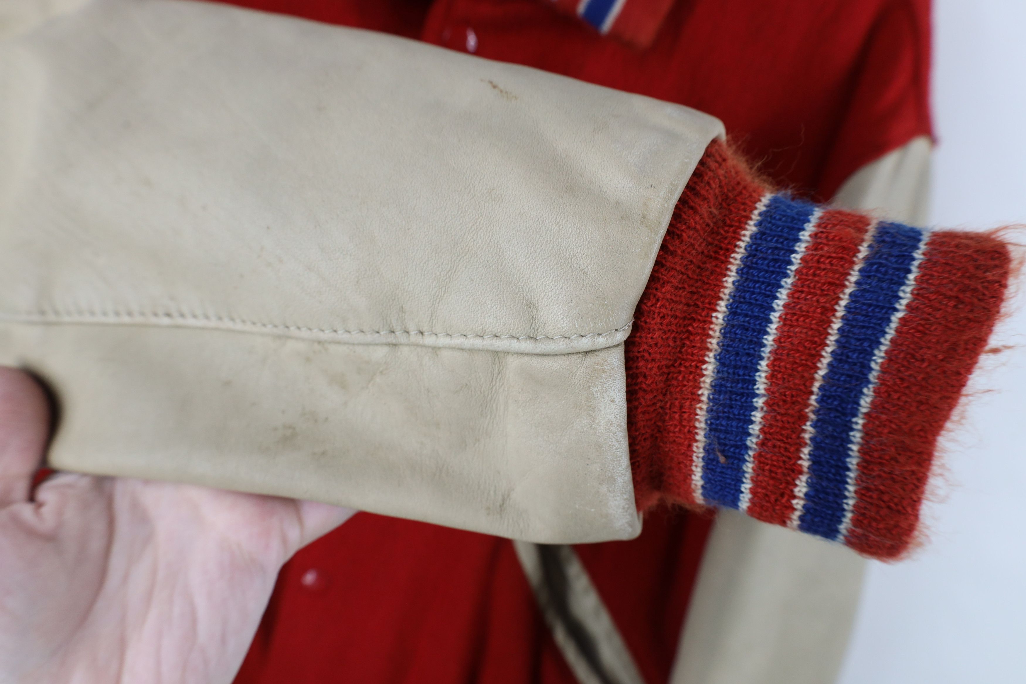Vintage Vintage 90s Wool Leather St Francis Football Varsity Jacket Size US L / EU 52-54 / 3 - 8 Thumbnail