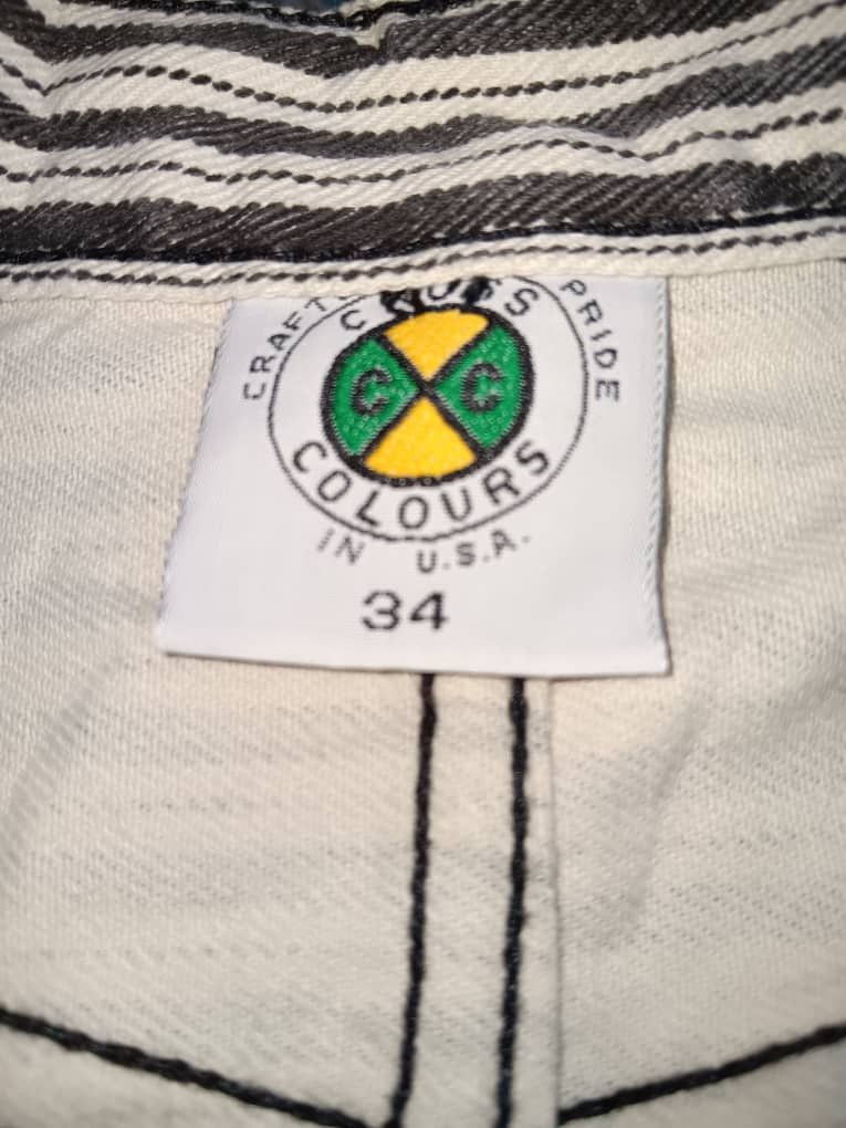 Cross Colours VINTAGE CROSS COLOURS STRIPE DENIM SHORTS HIP HOP BAGGY Size US 34 / EU 50 - 6 Thumbnail