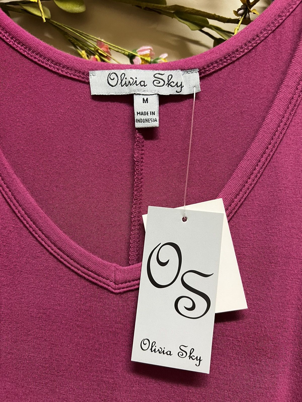Other New with Tags Women’s Olivia Sky Raspberry Wine Long Tunic Size M / US 6-8 / IT 42-44 - 2 Thumbnail