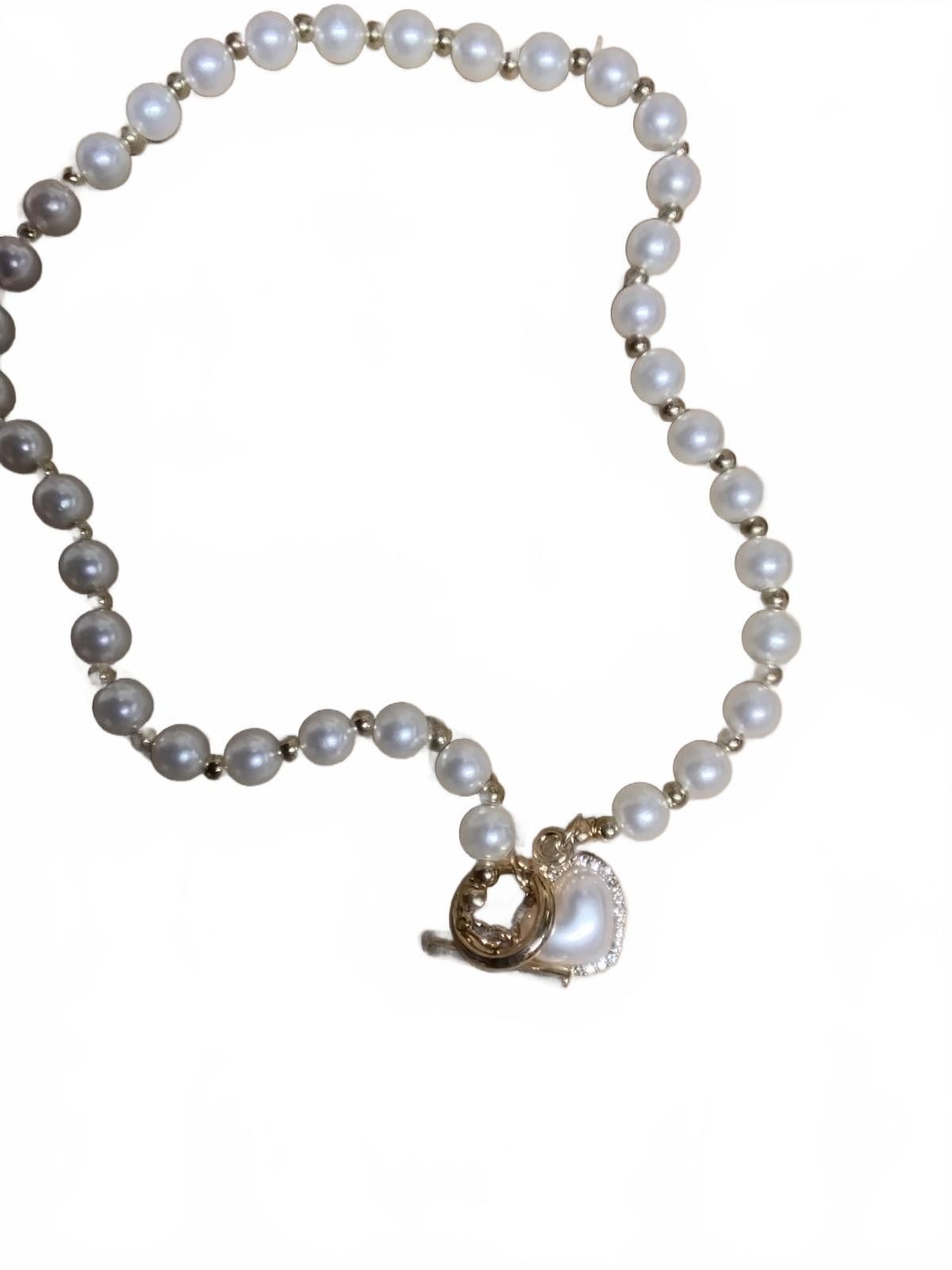 Other Sparkling Heart Pearl Necklace & Earrings Set - Act Fast! Size ONE SIZE - 3 Thumbnail