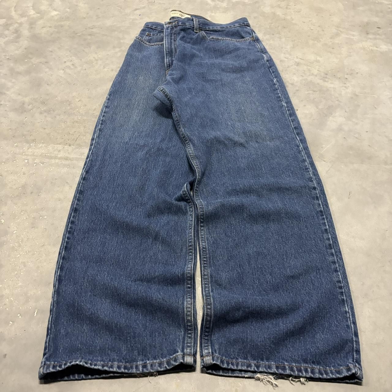 Japanese Brand × Vintage Crazy Vintage Y2K/2000s Baggy Dark Blue Wash Skater Denim Jeans! Size US 38 / EU 54 - 3 Thumbnail