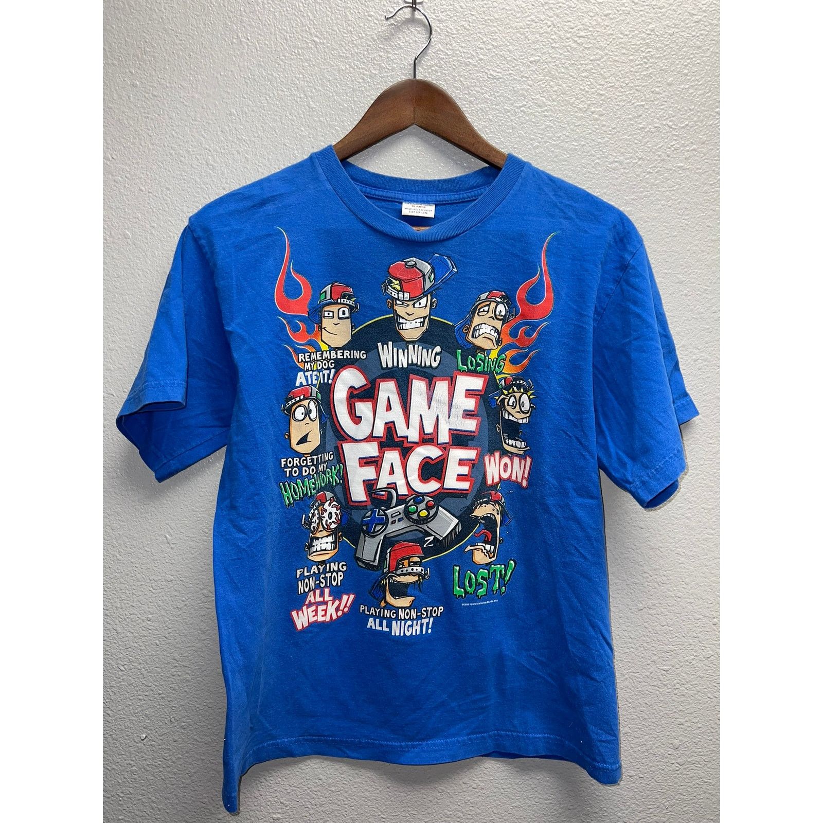 Vintage Youth Video Game Shirt Game Face Gaming Blue Tee Kids Xl Size S / US 4 / IT 40 - 1 Thumbnail