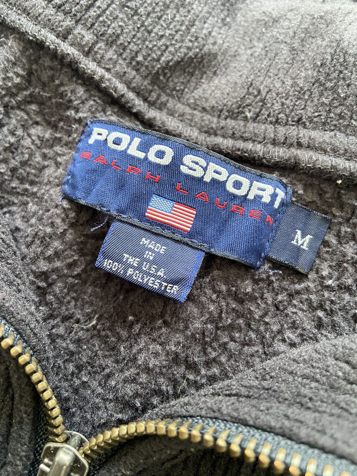 Polo Ralph Lauren Vintage 1990’s Polo Sport Leather Patch Half Zipper Size US M / EU 48-50 / 2 - 3 Thumbnail