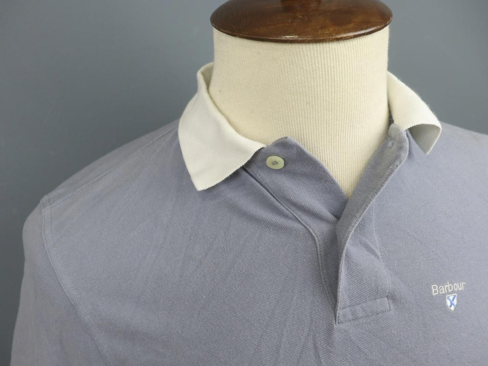 Barbour Barbour Gray 100% Cotton Collared Casual Polo Shirt Size M Size US M / EU 48-50 / 2 - 12 Thumbnail