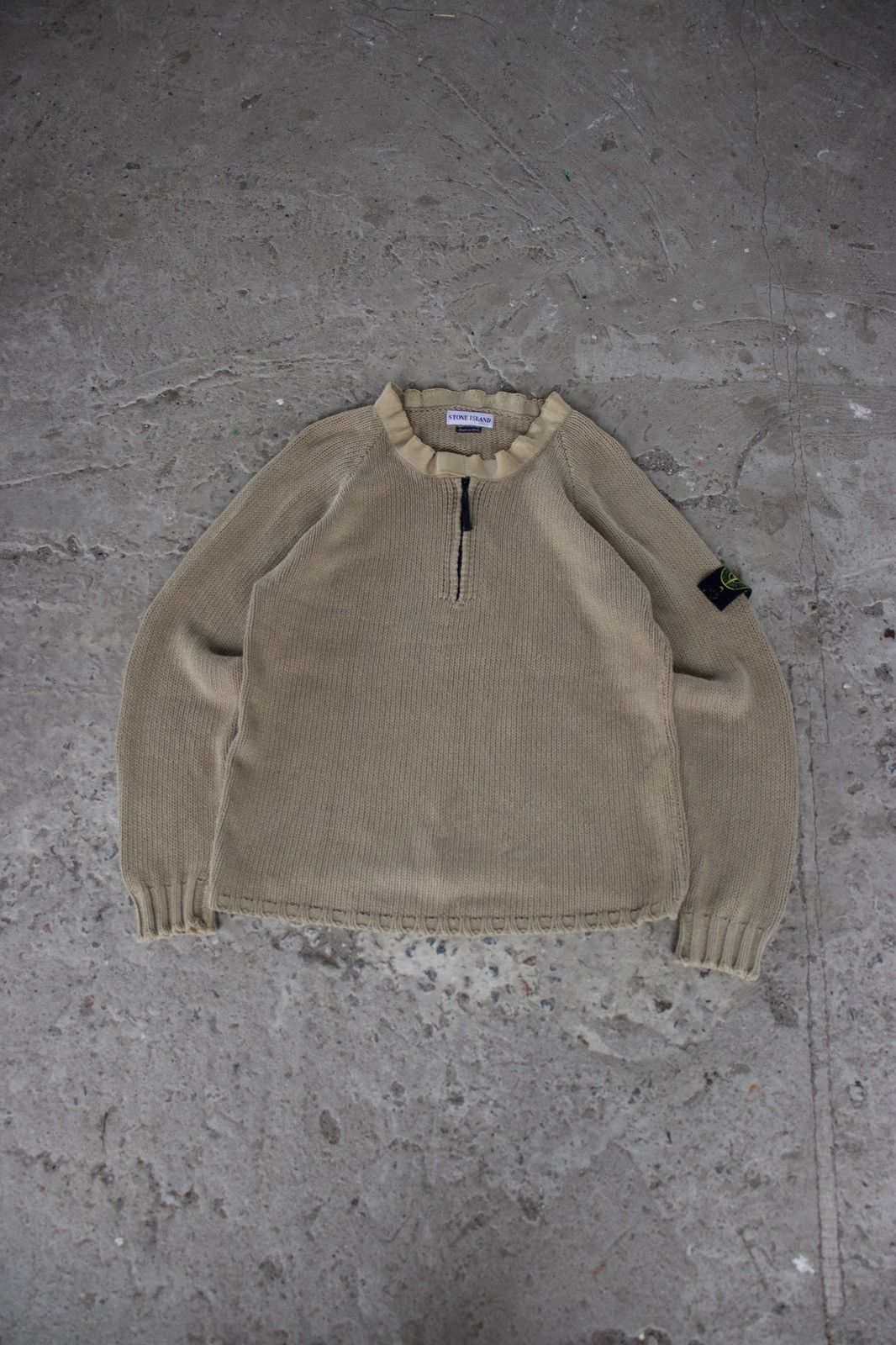 Stone Island Stone Island (Spring / Summer 2001) Beige Knit Pullover Size US L / EU 52-54 / 3 - 4 Thumbnail