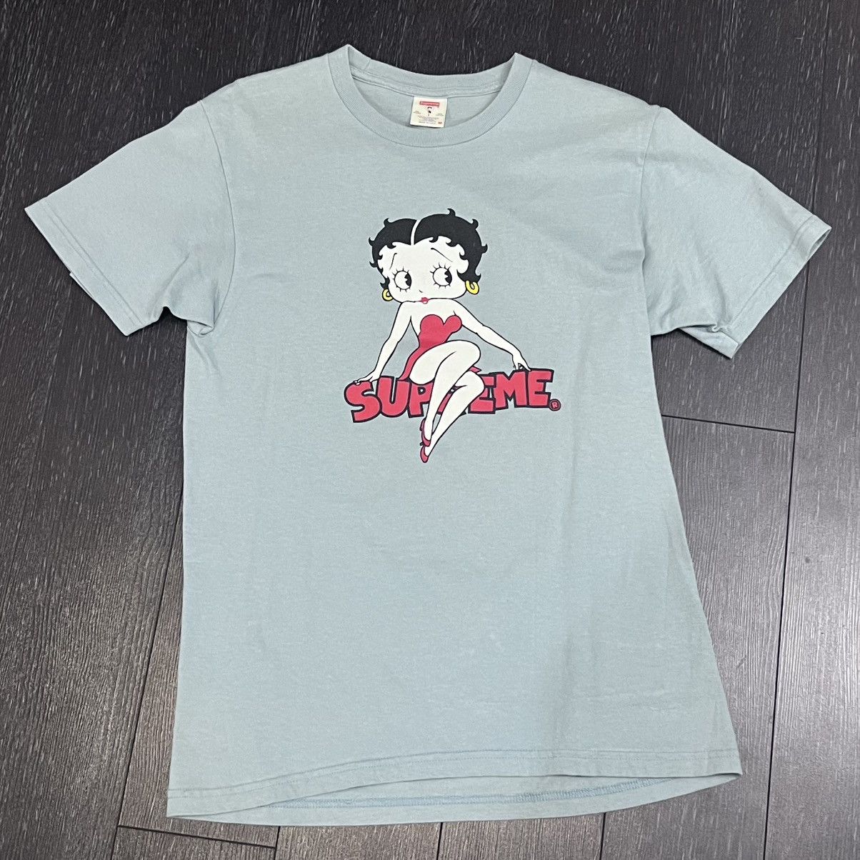 Supreme Betty Boop Tee T-Shirt SS16 Slate Blue Box Logo