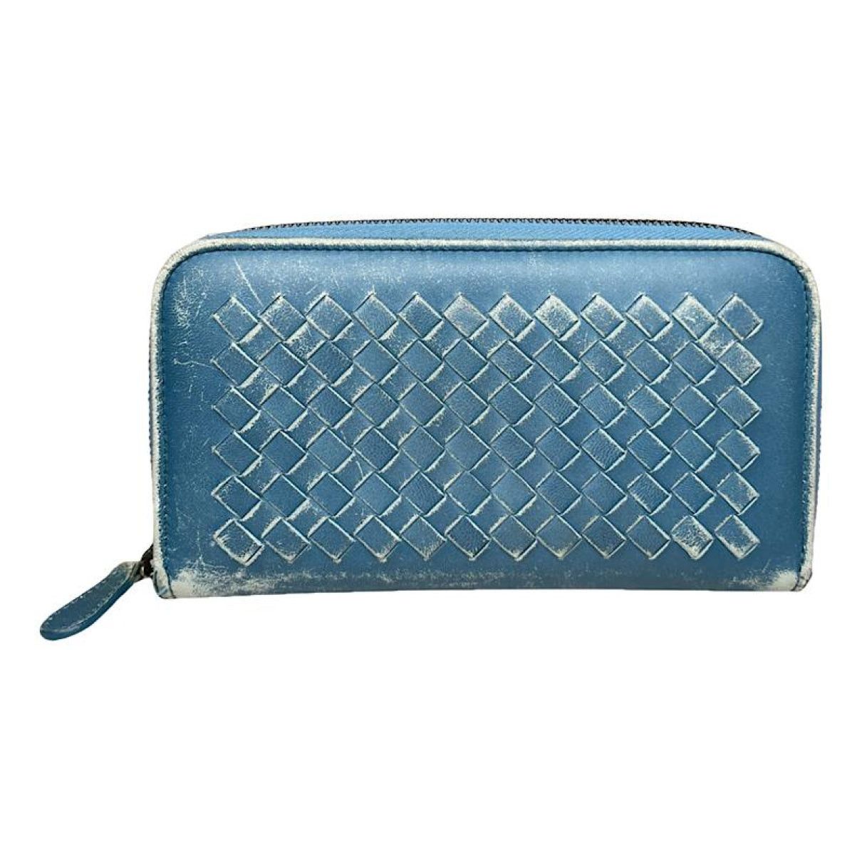 Bottega Veneta Intrecciato Blue Leather Wallet Size ONE SIZE - 1 Thumbnail