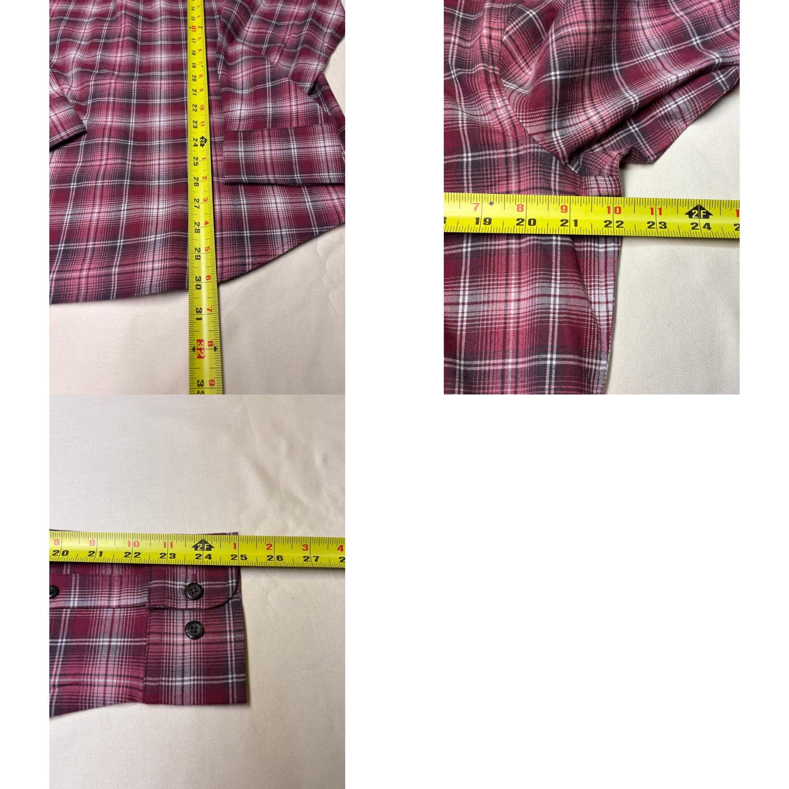 Lands' End VINTAGE Lands' End Blake Shelton Mens Plaid Long Sleeve Shirt Burgundy M Size US M / EU 48-50 / 2 - 8 Thumbnail