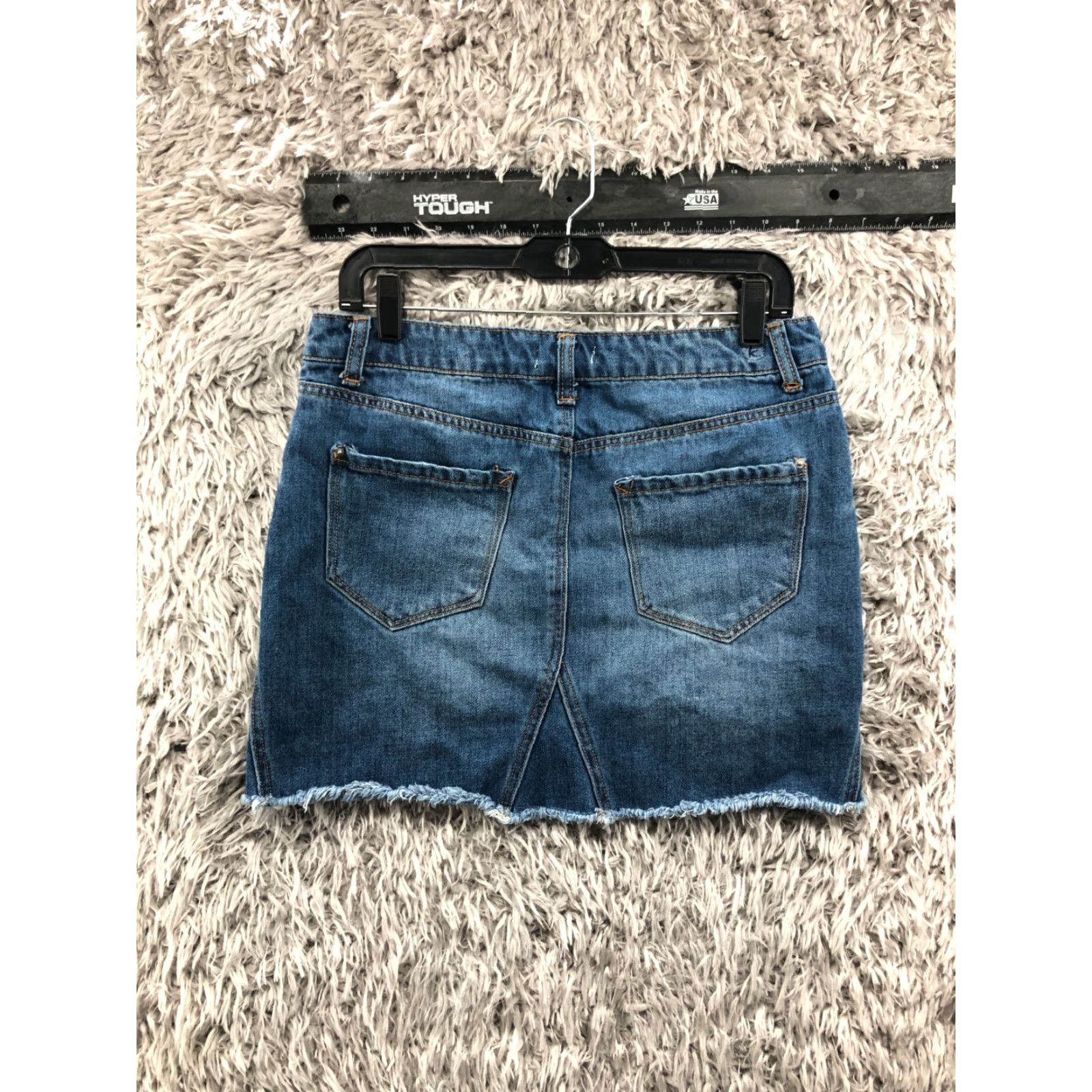 Vintage Kensie Jeans Skirt Womens 6 Blue Denim Midi Straight & Pencil Zip Built in Shorts Stretch Casual All Seasons Size 28" / US 6 / IT 42 - 5 Thumbnail