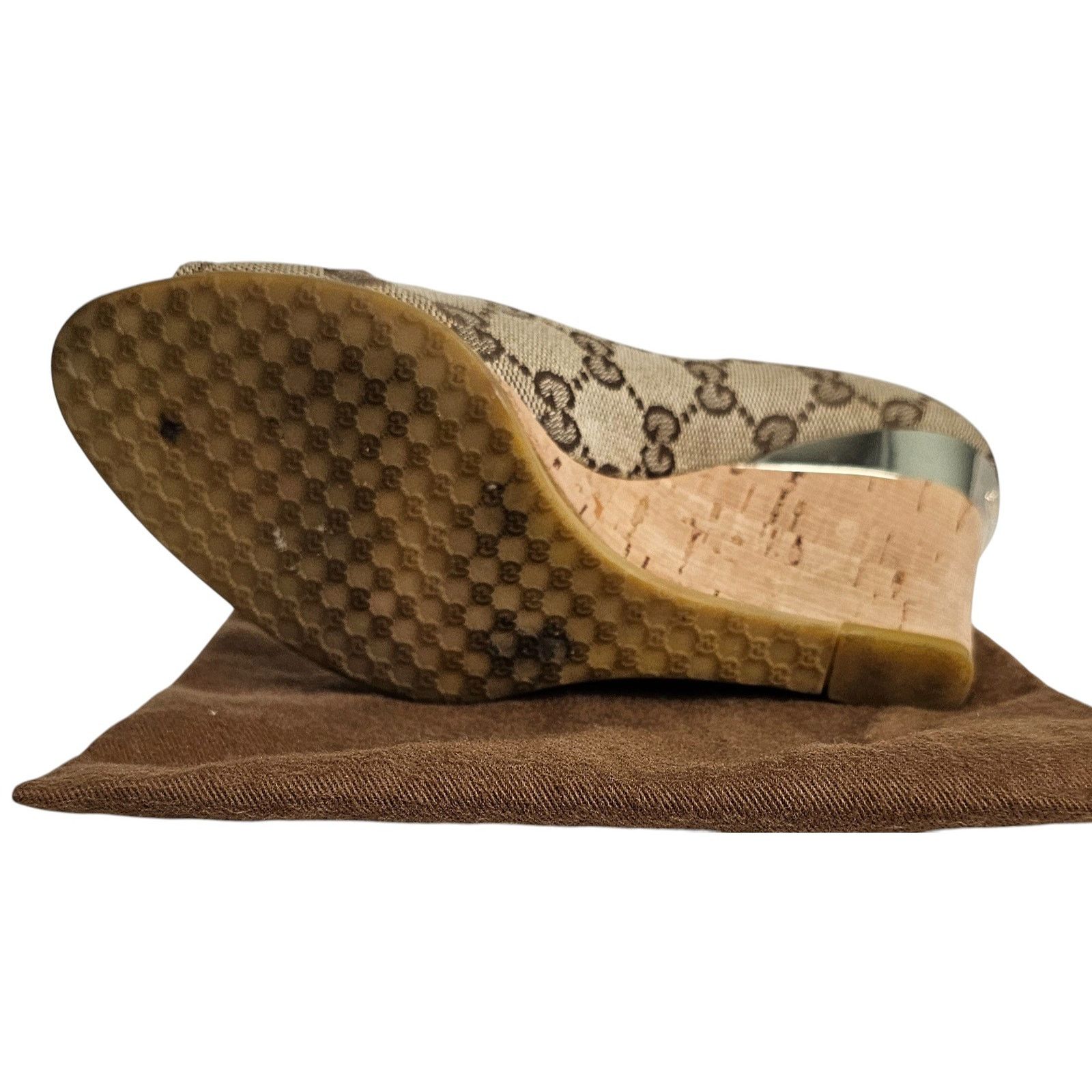 Gucci Gucci GG canvas peep-toe Cyprus cork wedge Size 5B Size US 5 / IT 35 - 13 Thumbnail