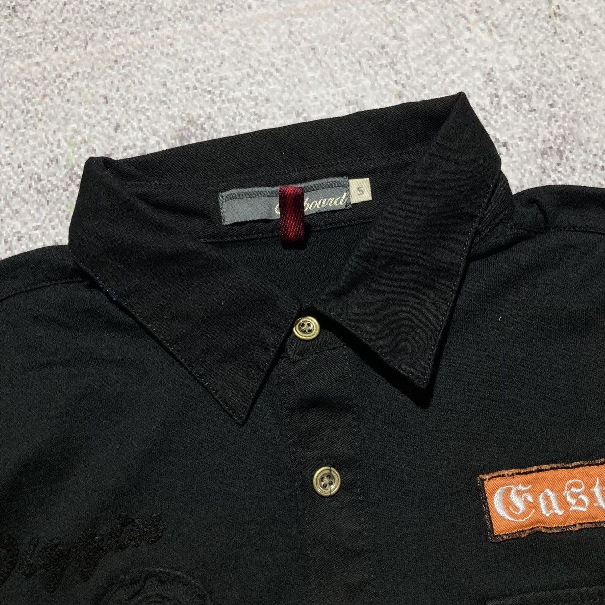 Japanese Brand 2000s On Board Patch Logo Halfbutton Shirt Gothic Punk Style Size US S / EU 44-46 / 1 - 7 Thumbnail
