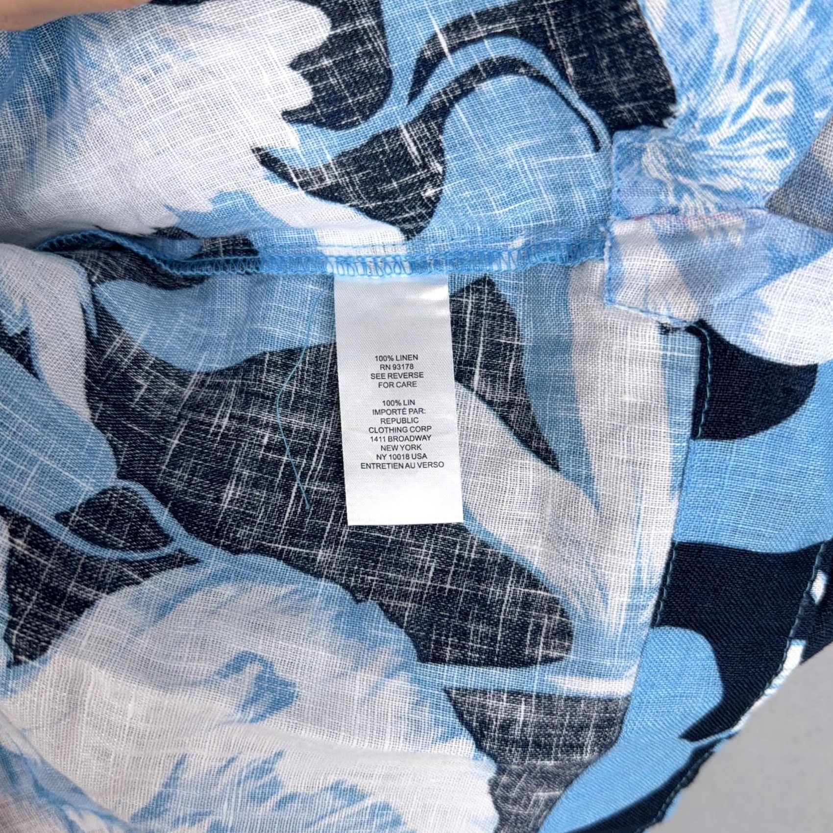 Vintage VINTAGE Elie Tahari Dress Womens Small Blue Floral Linen Summer Mini Shift Resort NWT Size S / US 4 / IT 40 - 7 Thumbnail