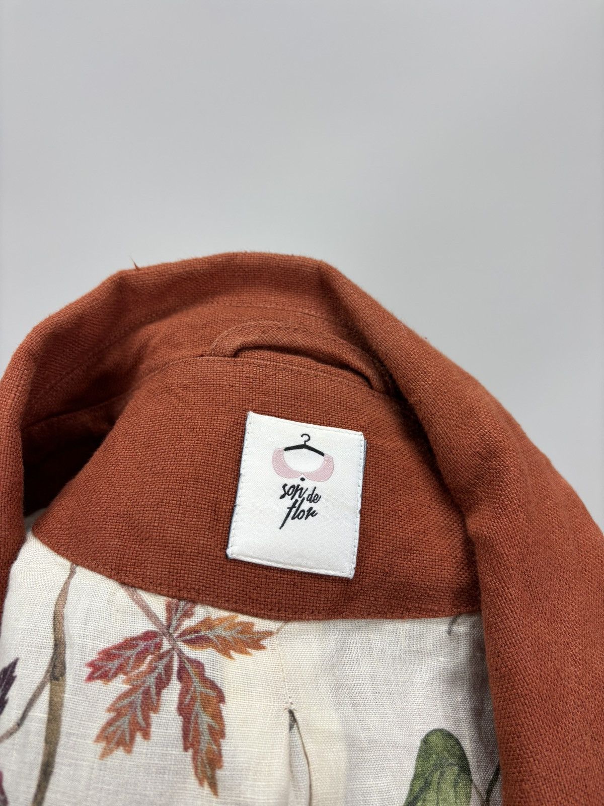 Other Womens linen coat Son de Flor Size XL/XXL Color Orange/Brown Size XL / US 12-14 / IT 48-50 - 12 Thumbnail