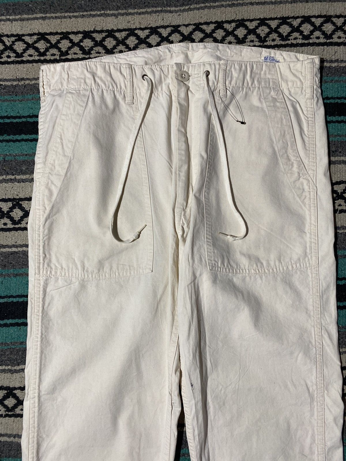 Orslow 2000s Orslow - Reguler Fit Fatigue Pants White Cotton Size US 35 - 2 Thumbnail