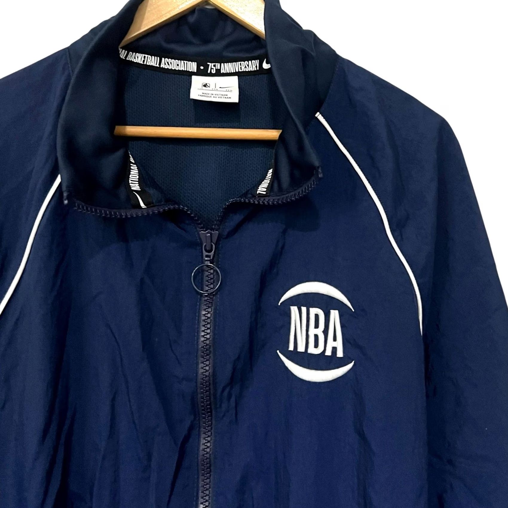 Nike Nike 75th Anniversary NBA Jacket Windbreaker XL/2XL Blue Unisex Adults Long Sleeve Zip Pockets Nylon Size US XXL / EU 58 / 5 - 4 Thumbnail