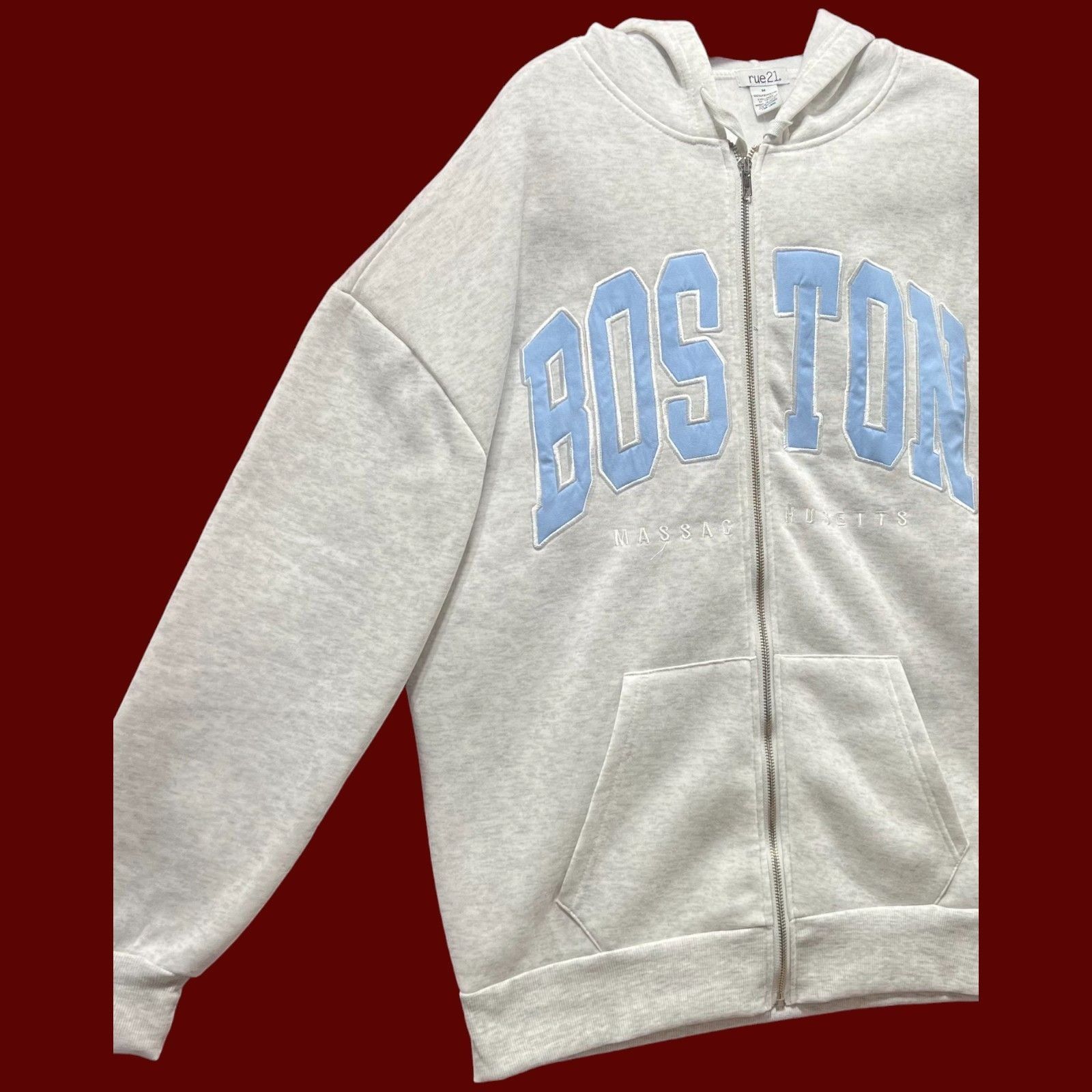 rue21 Rue 21 - Unisex Long Sleeve Hooded Sweatshirt - Grey - Mediu Size M / US 6-8 / IT 42-44 - 14 Thumbnail