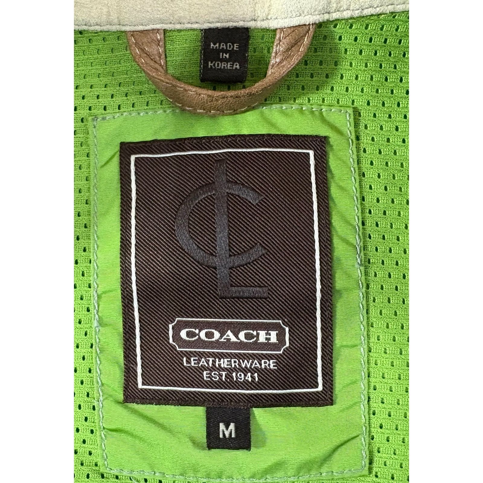 Coach Coach Leatherware full zip Jacket size M color Green Size US M / EU 48-50 / 2 - 2 Thumbnail