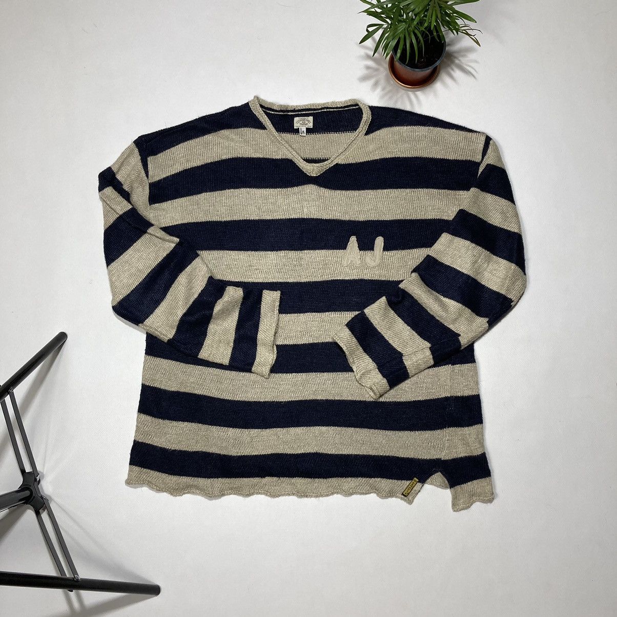 Giorgio Armani Vintage 90's Emporio Armani Lino Flax Knitted